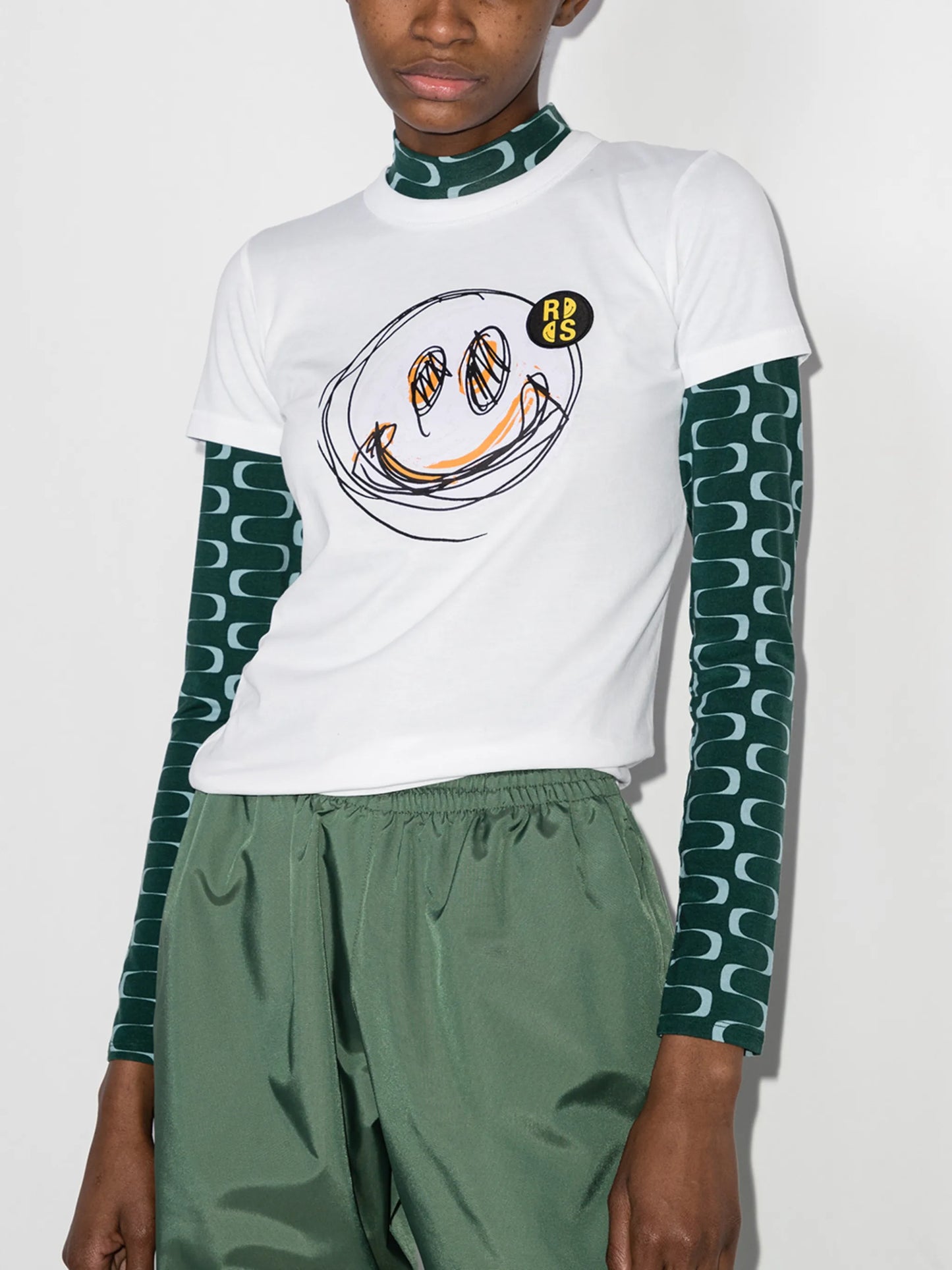 x Smiley graphic-print cotton T-shirt
