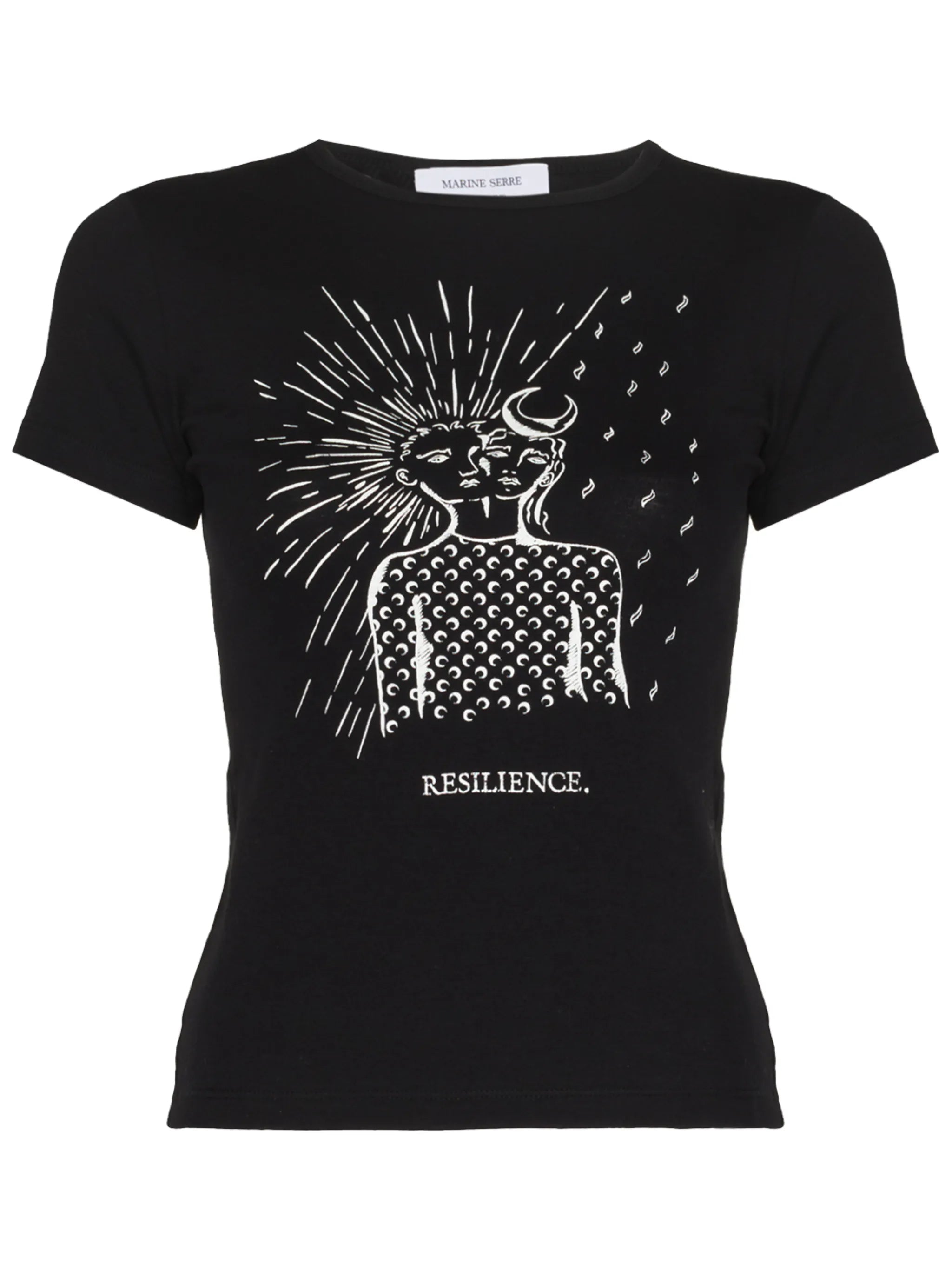 Resilience tarot card-print fitted T-shirt