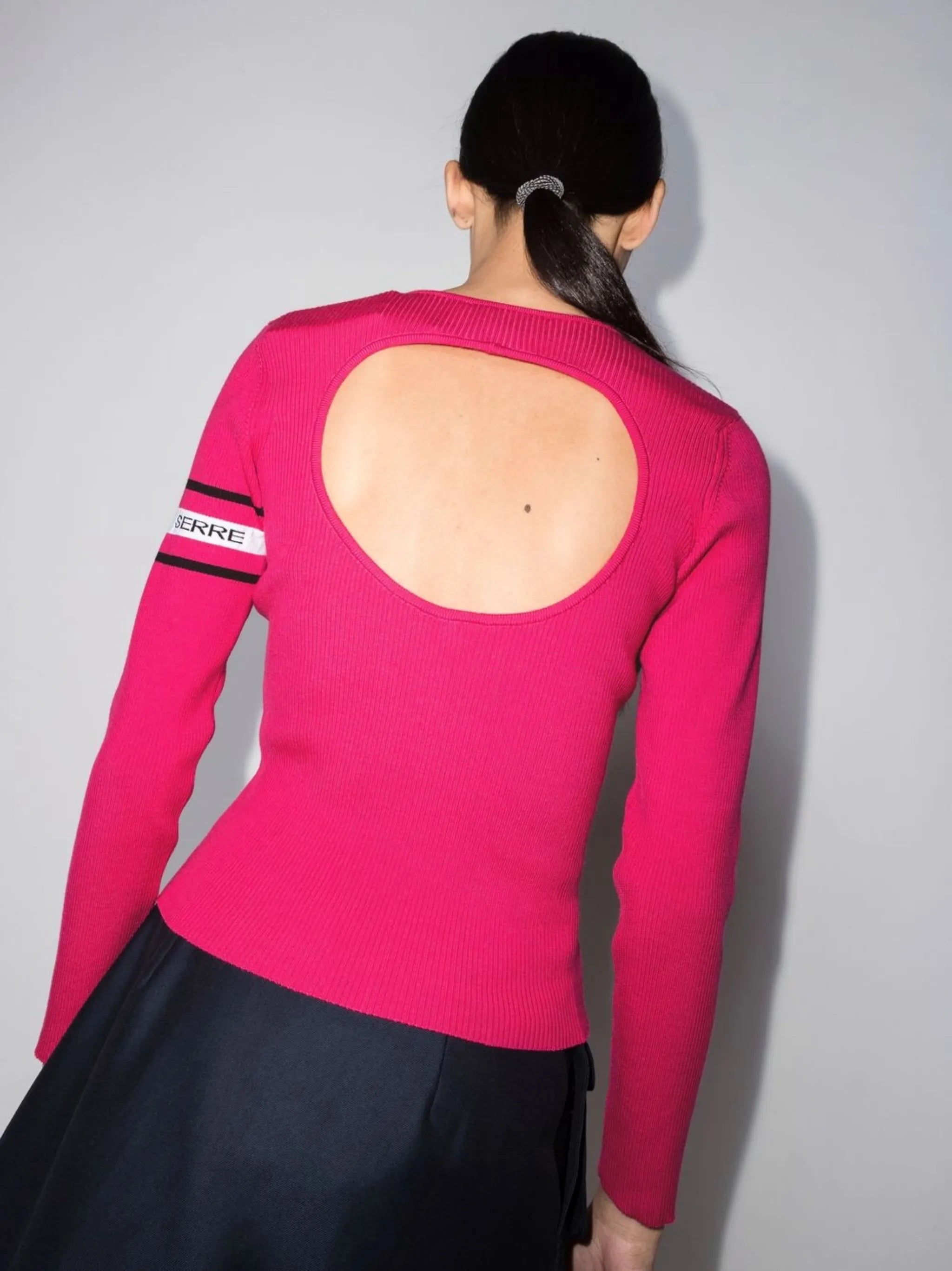 logo intarsia cut-out jumper