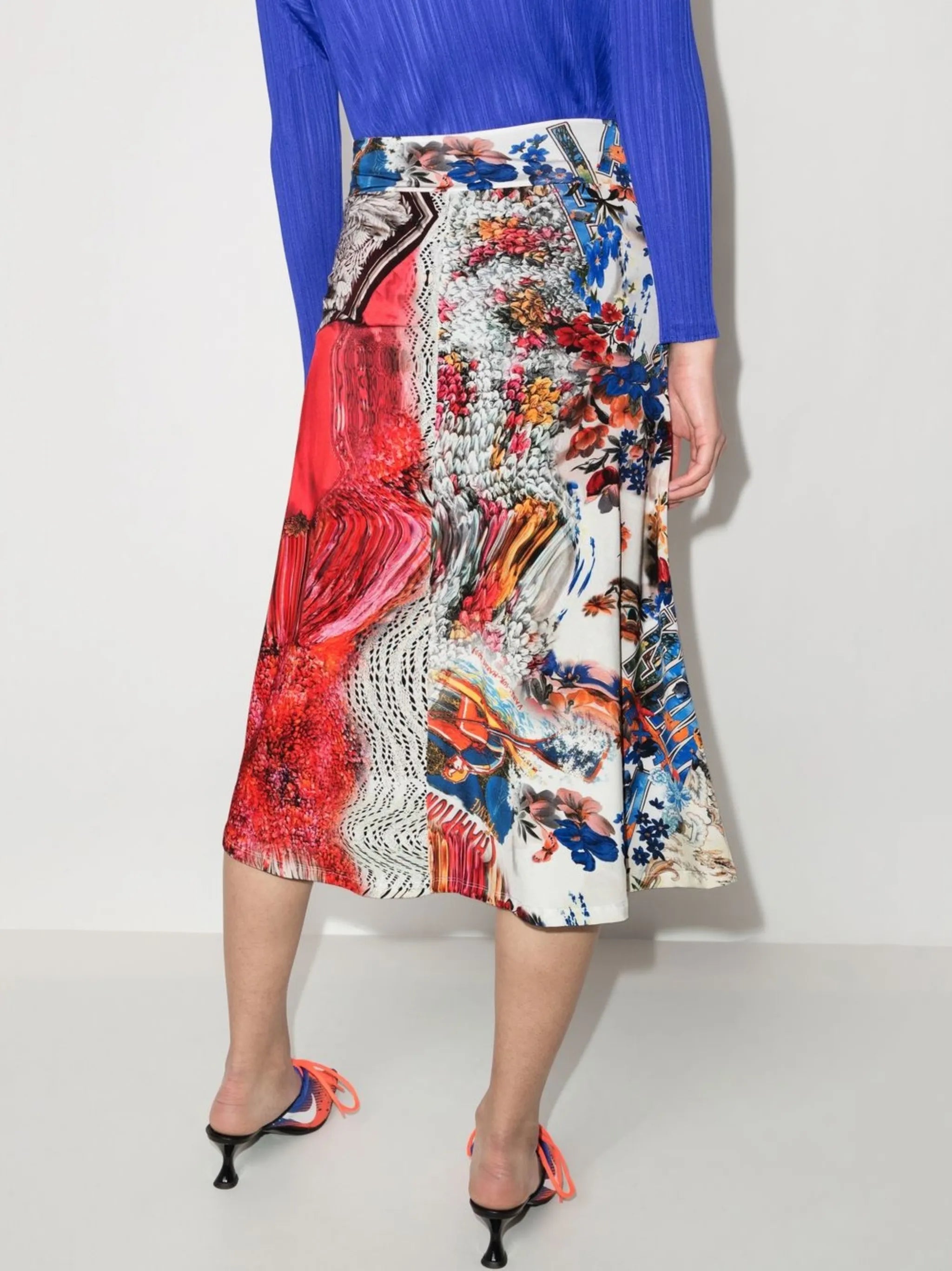 gathered high-waisted skirt