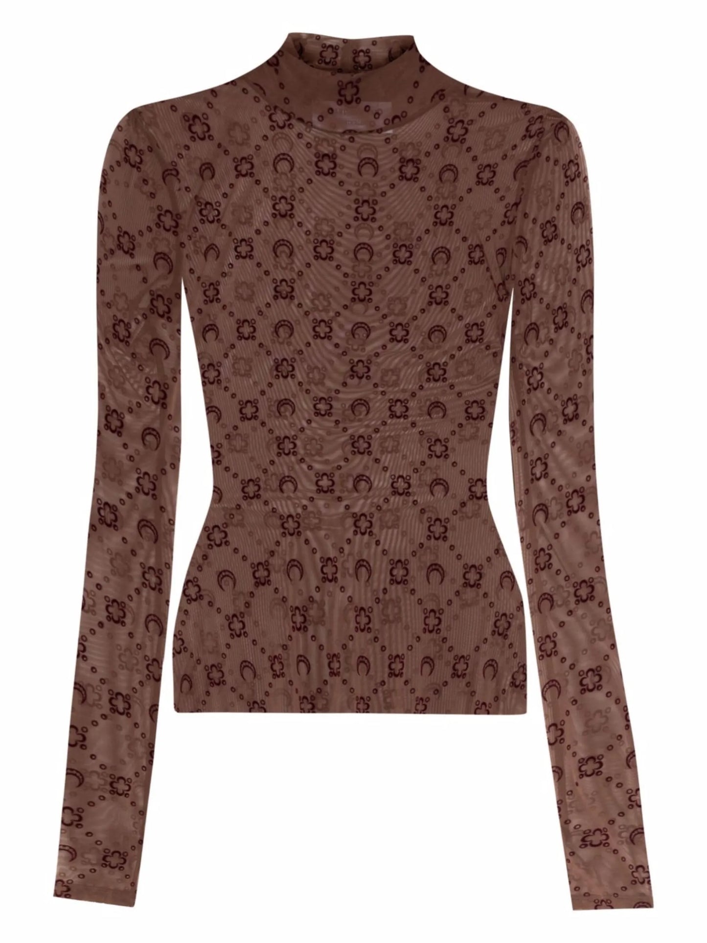 Moonogram-flocked mesh T-shirt
