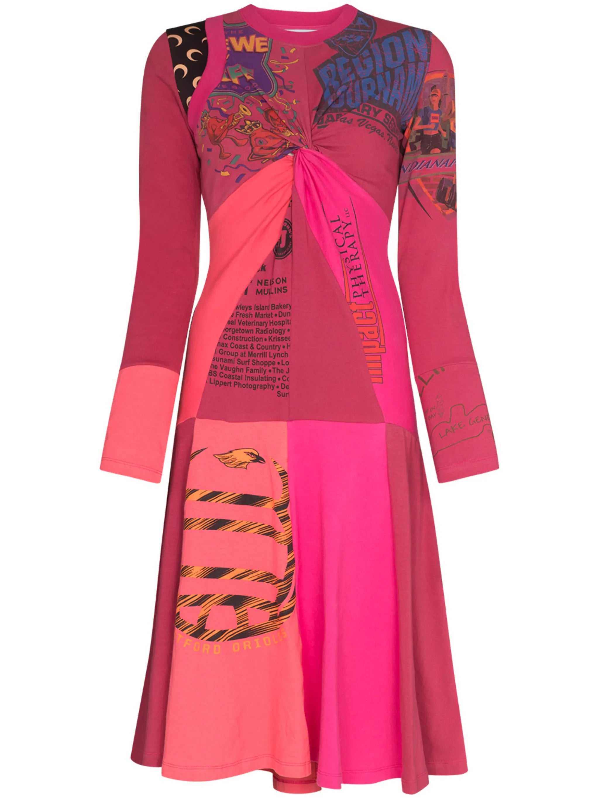 patchwork flared dress