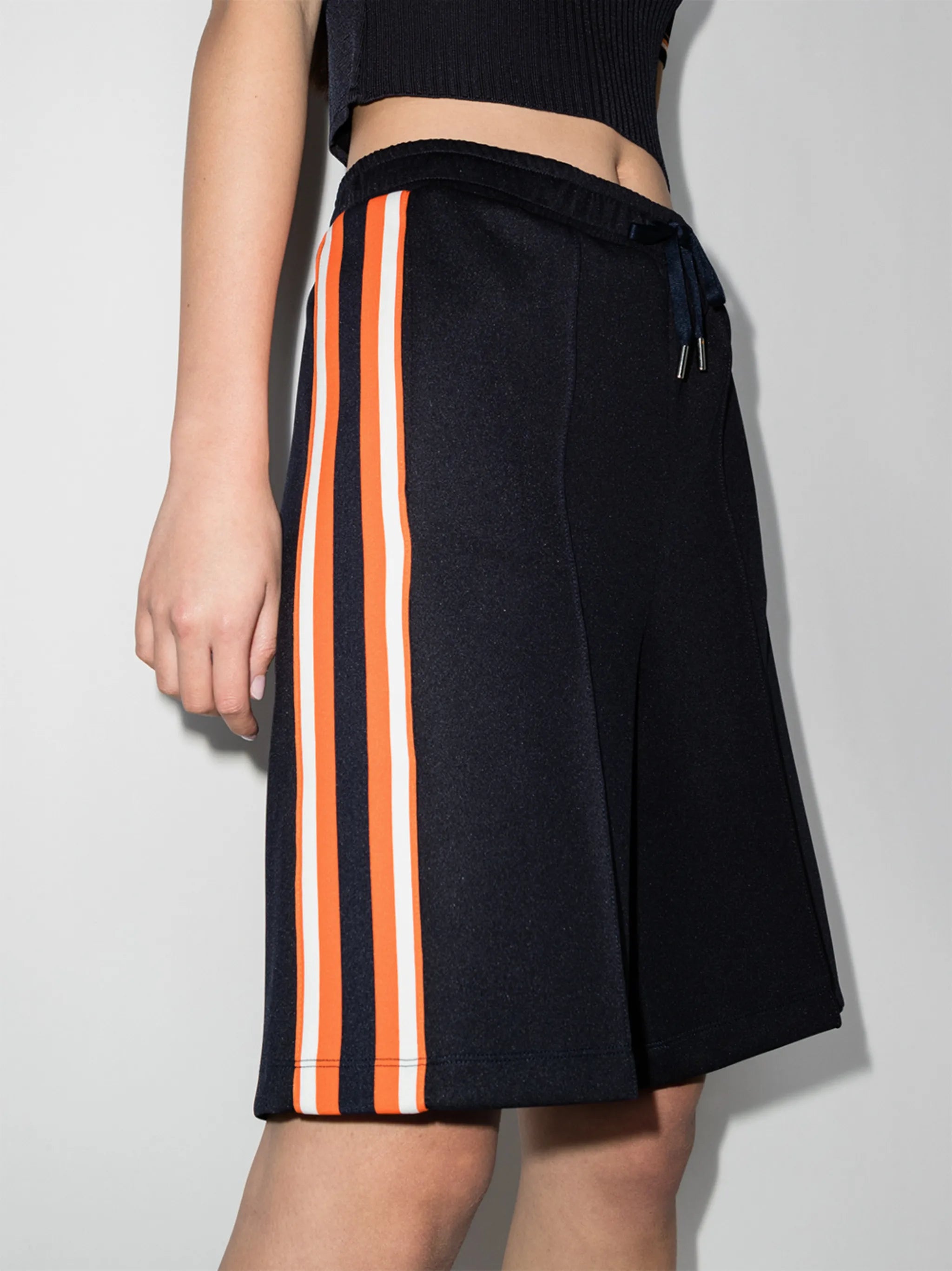 side stripe drawstring track shorts
