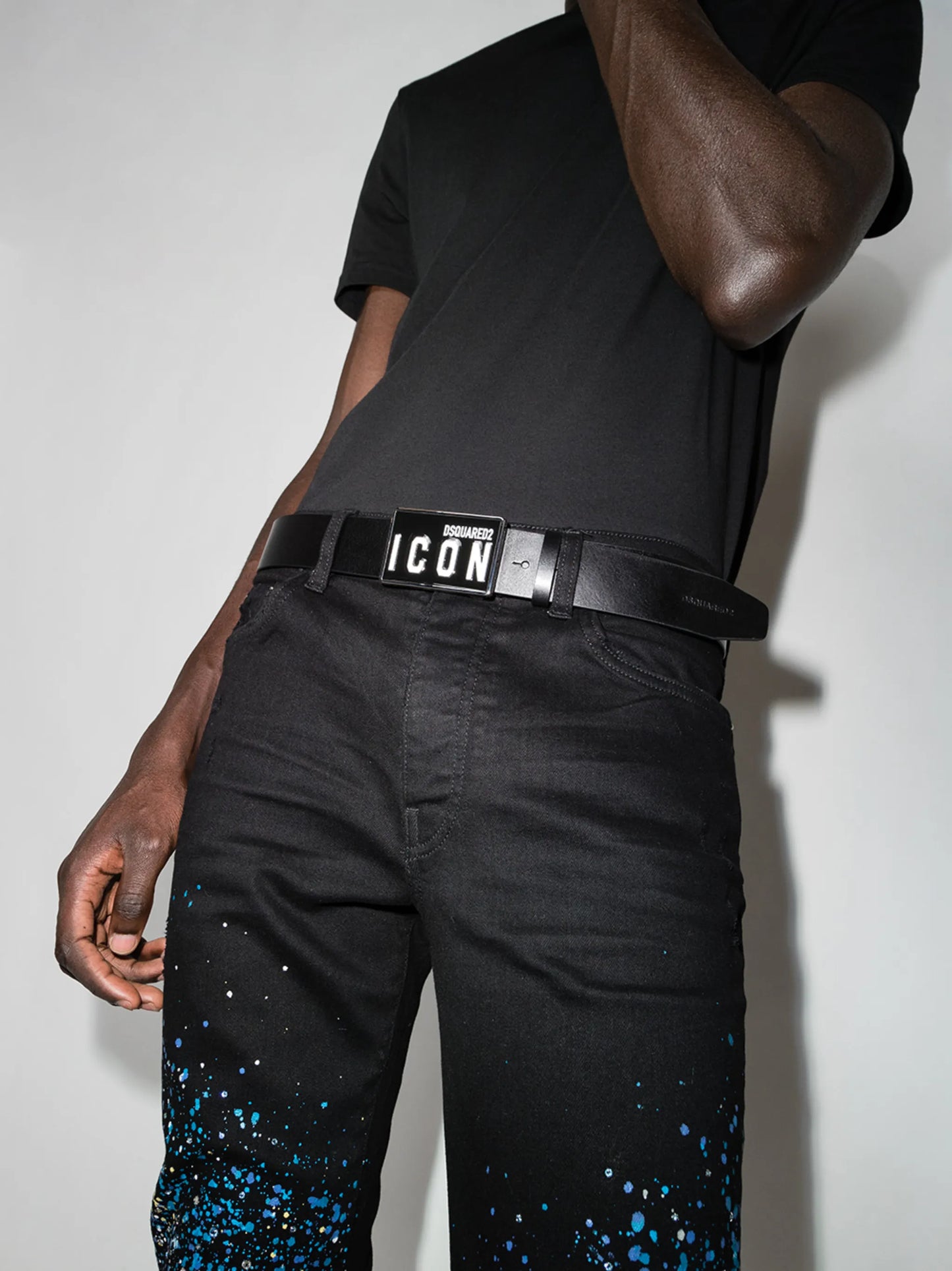 Icon leather belt