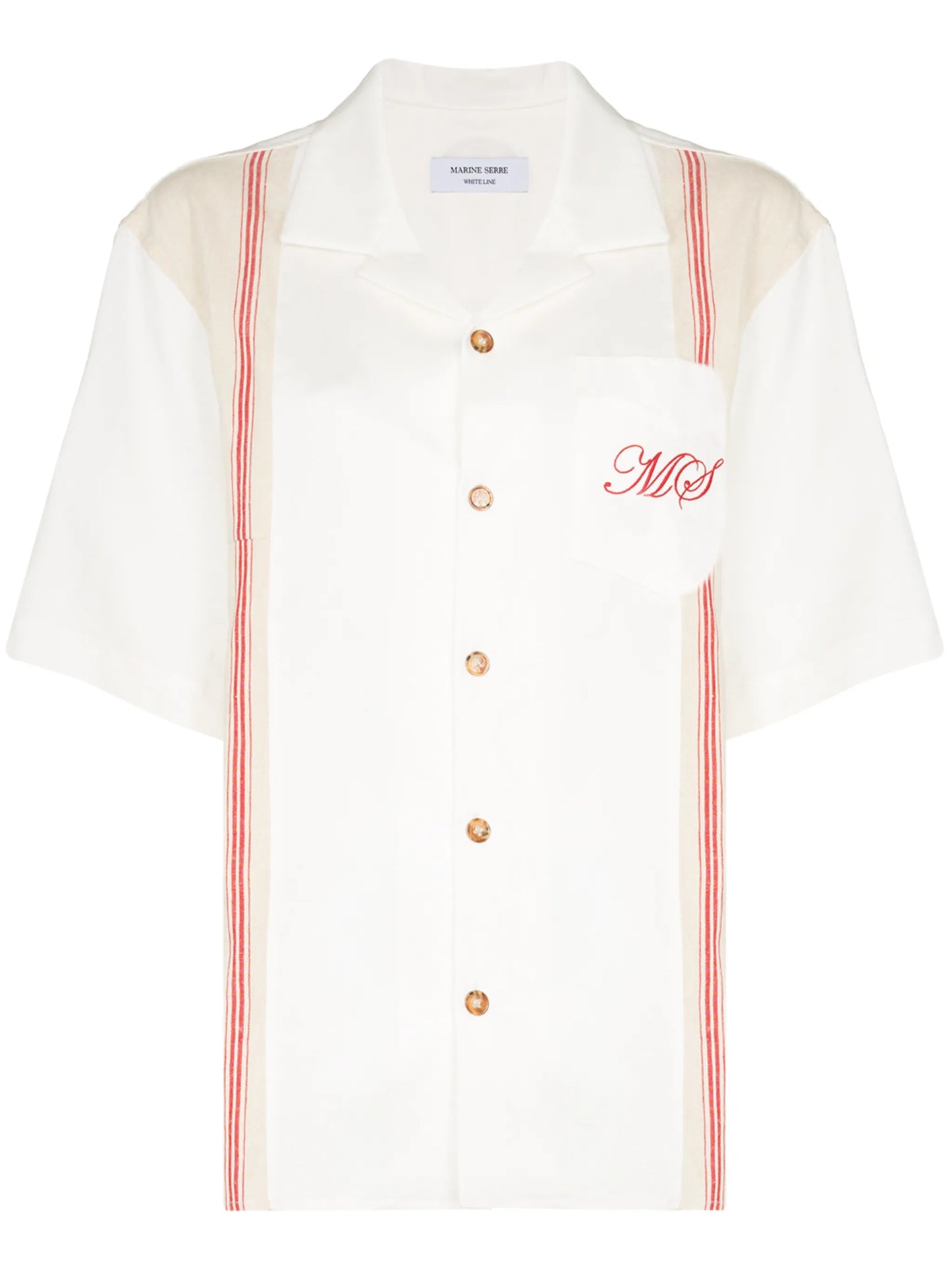 tea-towel logo-embroidered shirt