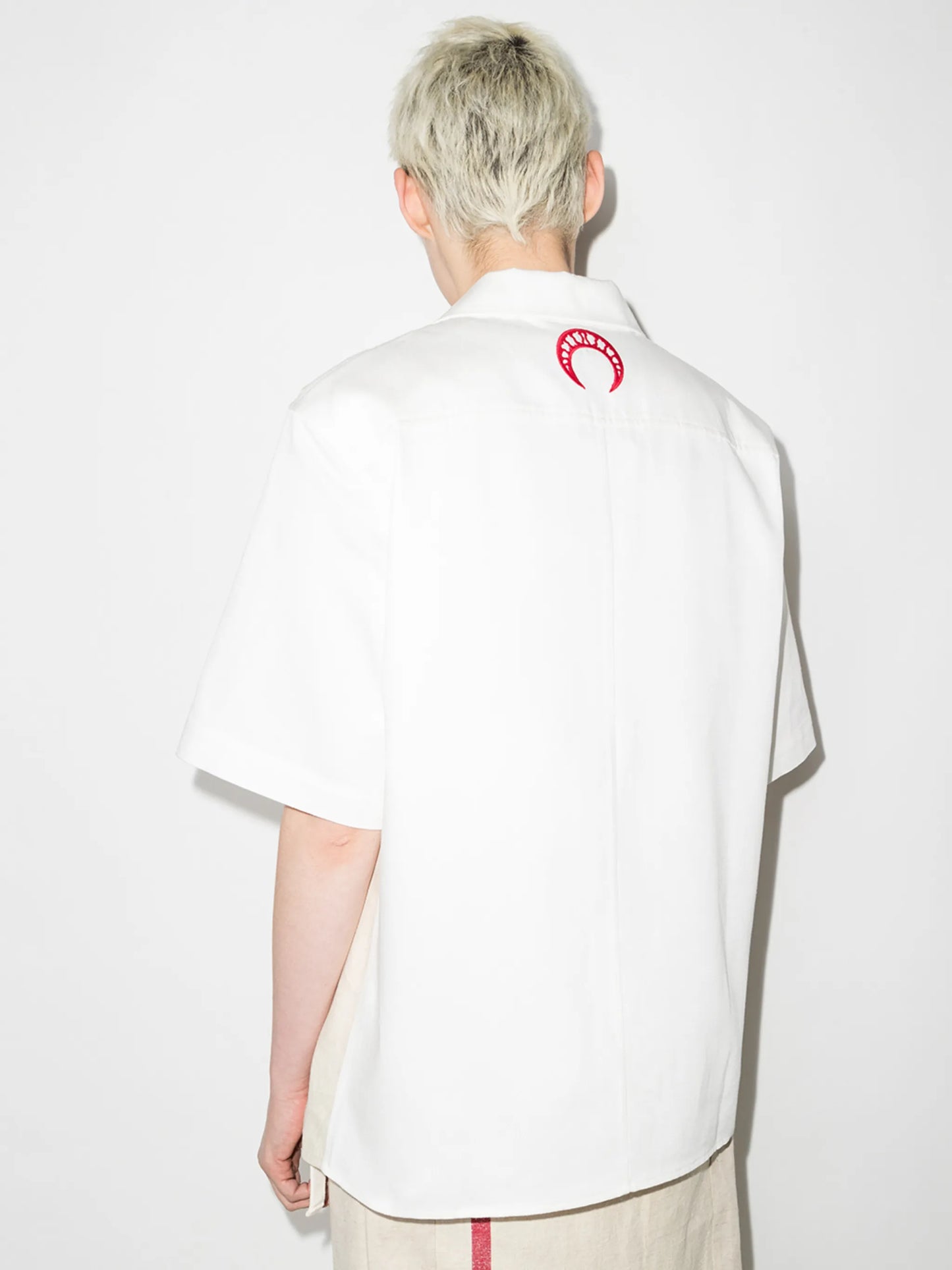 tea-towel logo-embroidered shirt