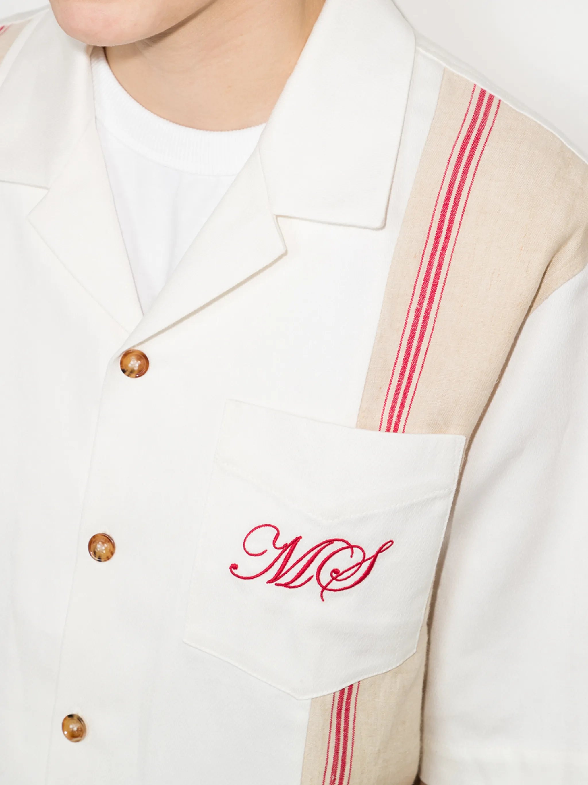 tea-towel logo-embroidered shirt