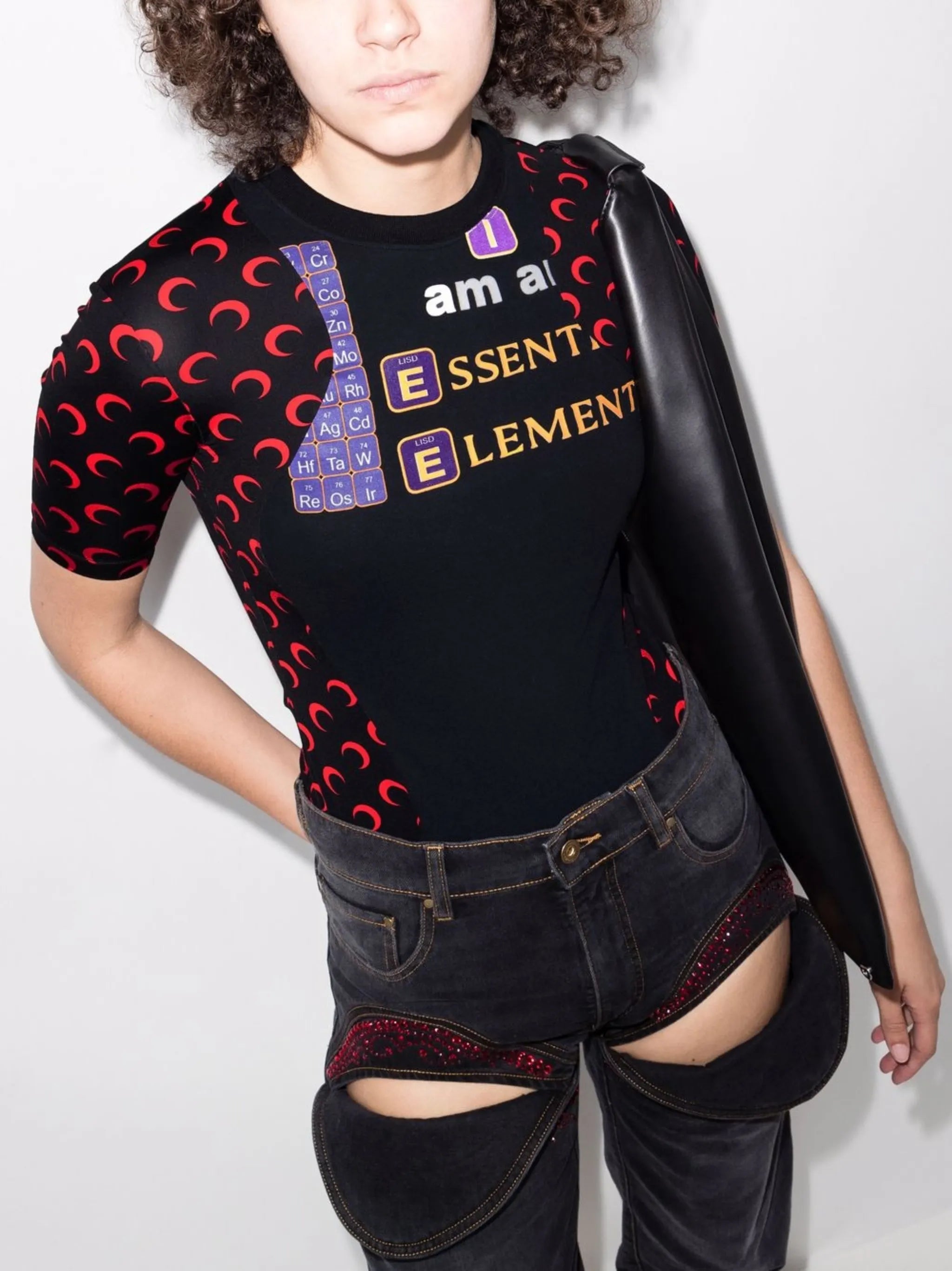 graphic-print panelled T-shirt