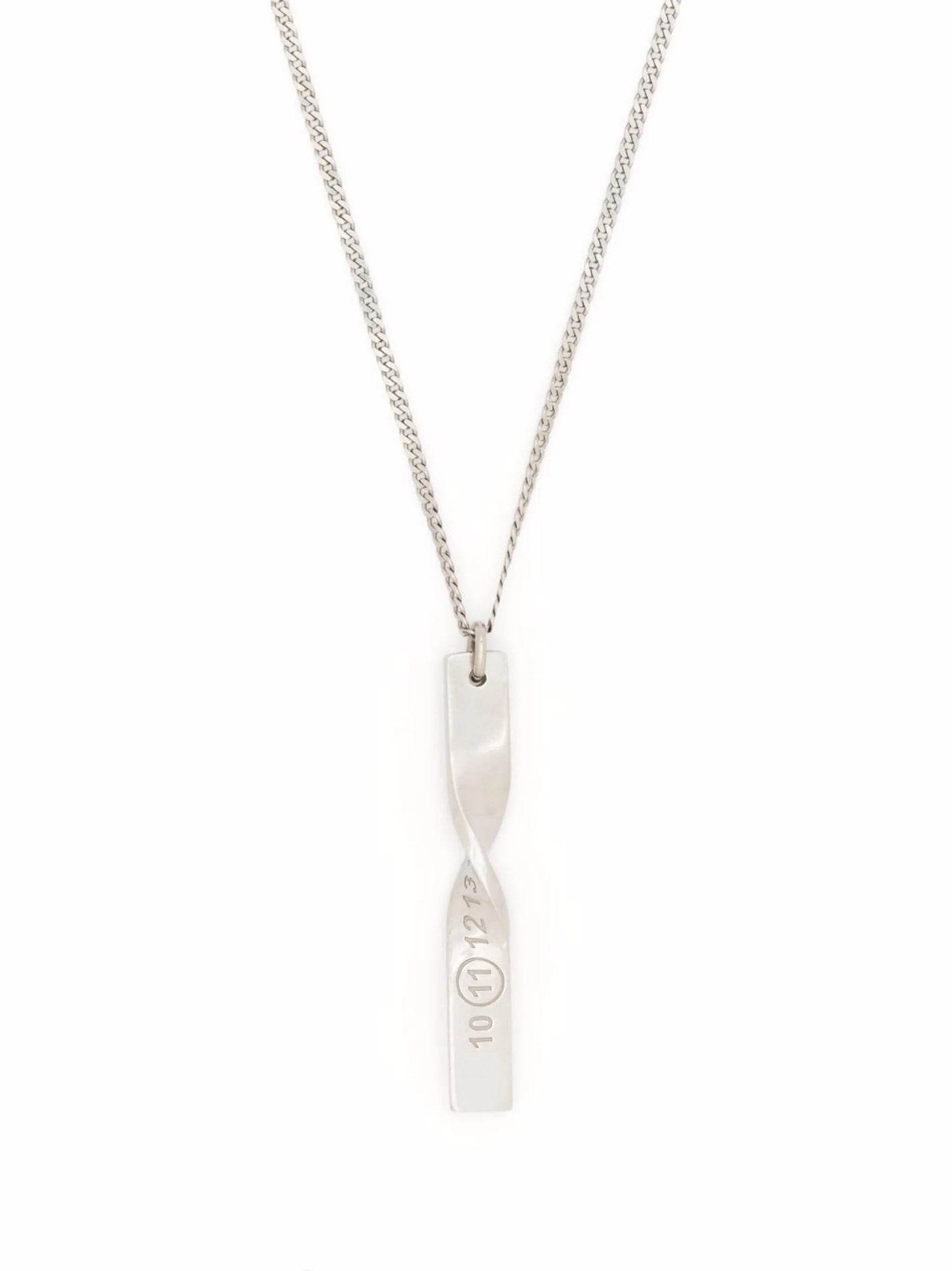 engraved-numbers twisted charm necklace