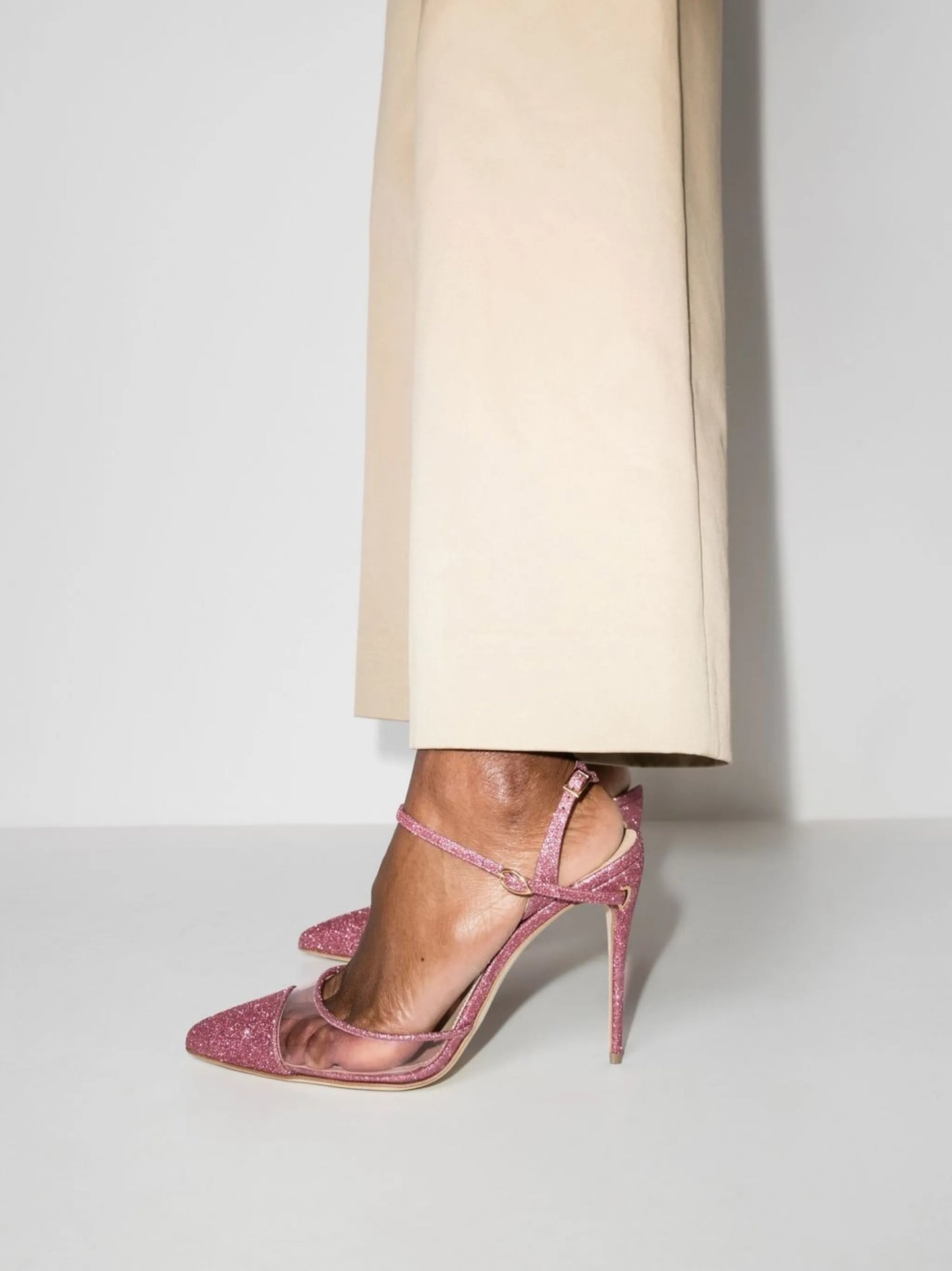 Vittorio 105mm glitter-embellished pumps