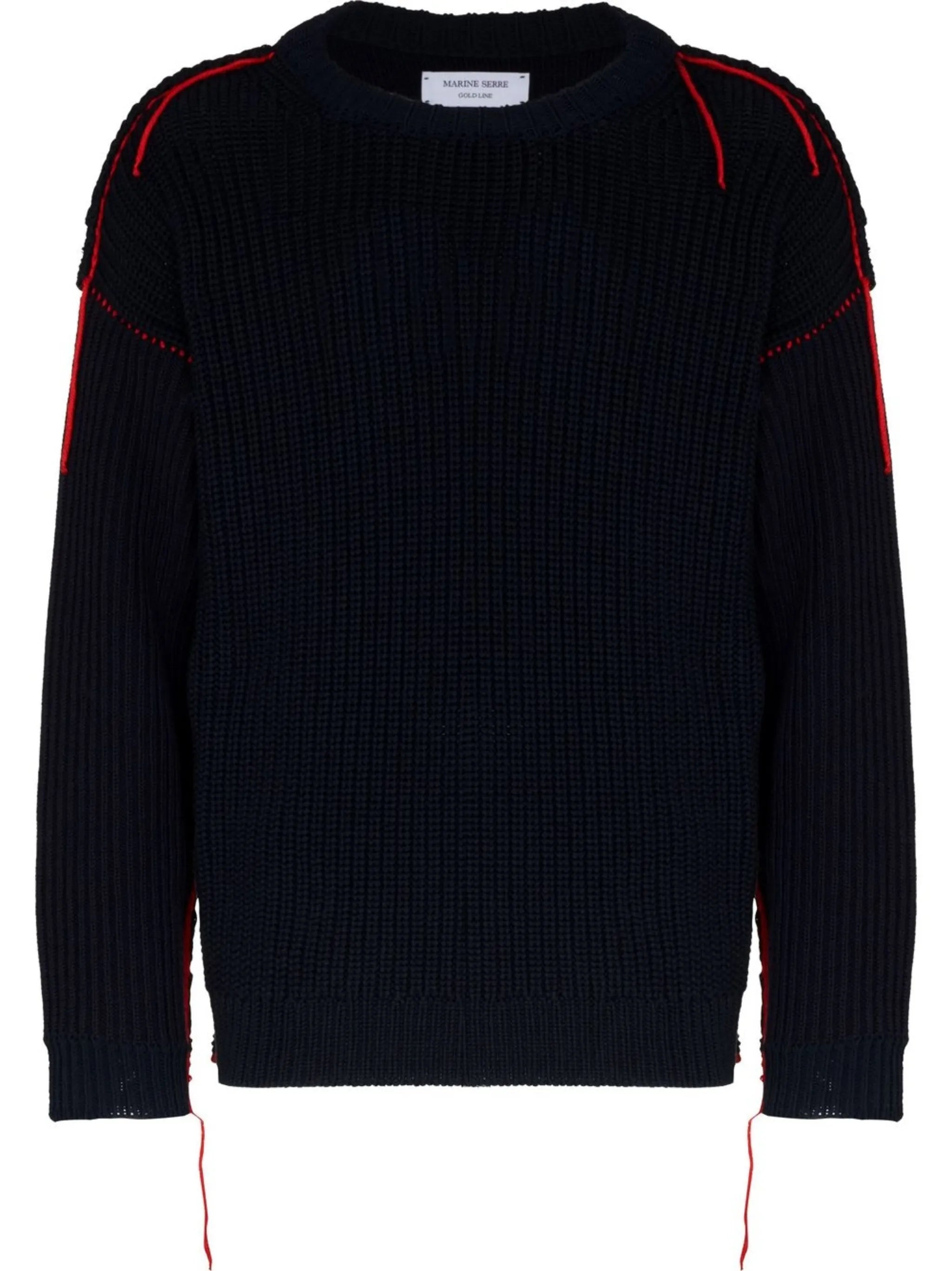 contrast-stitch crew-neck jumper