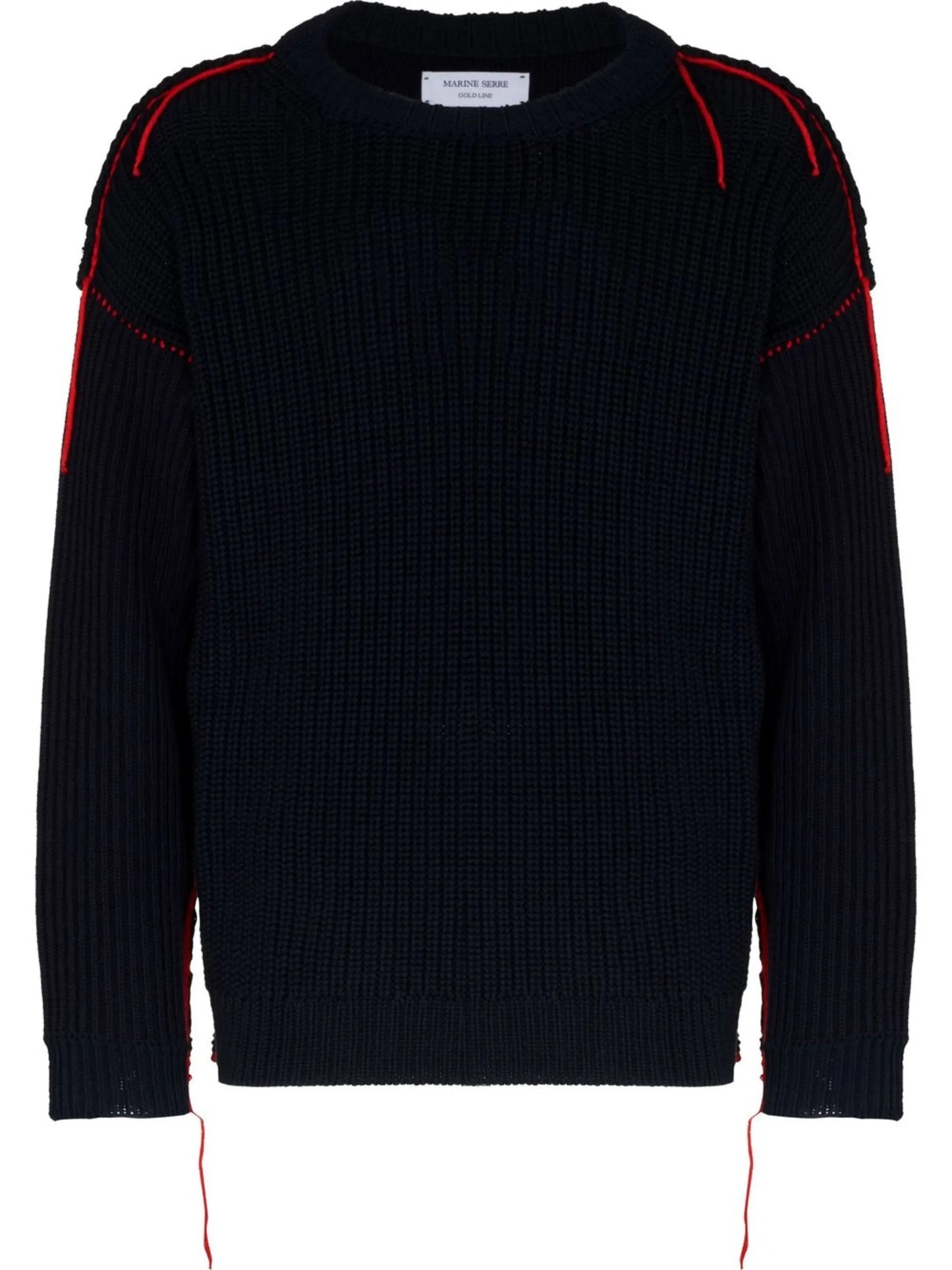 contrast-stitch crew-neck jumper