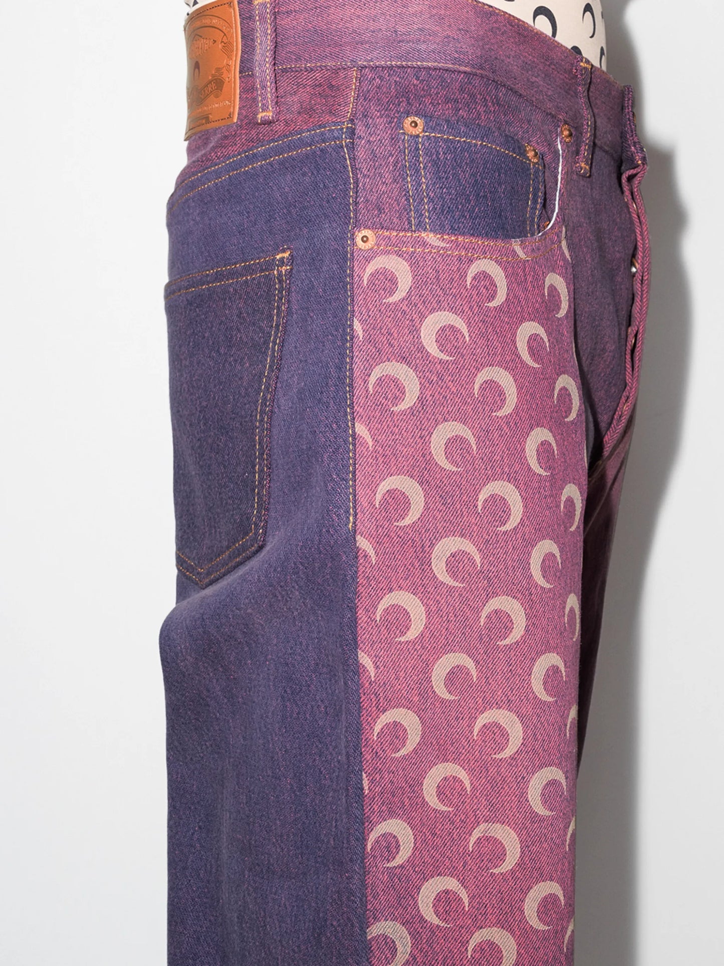 Regen patchwork straight-leg jeans