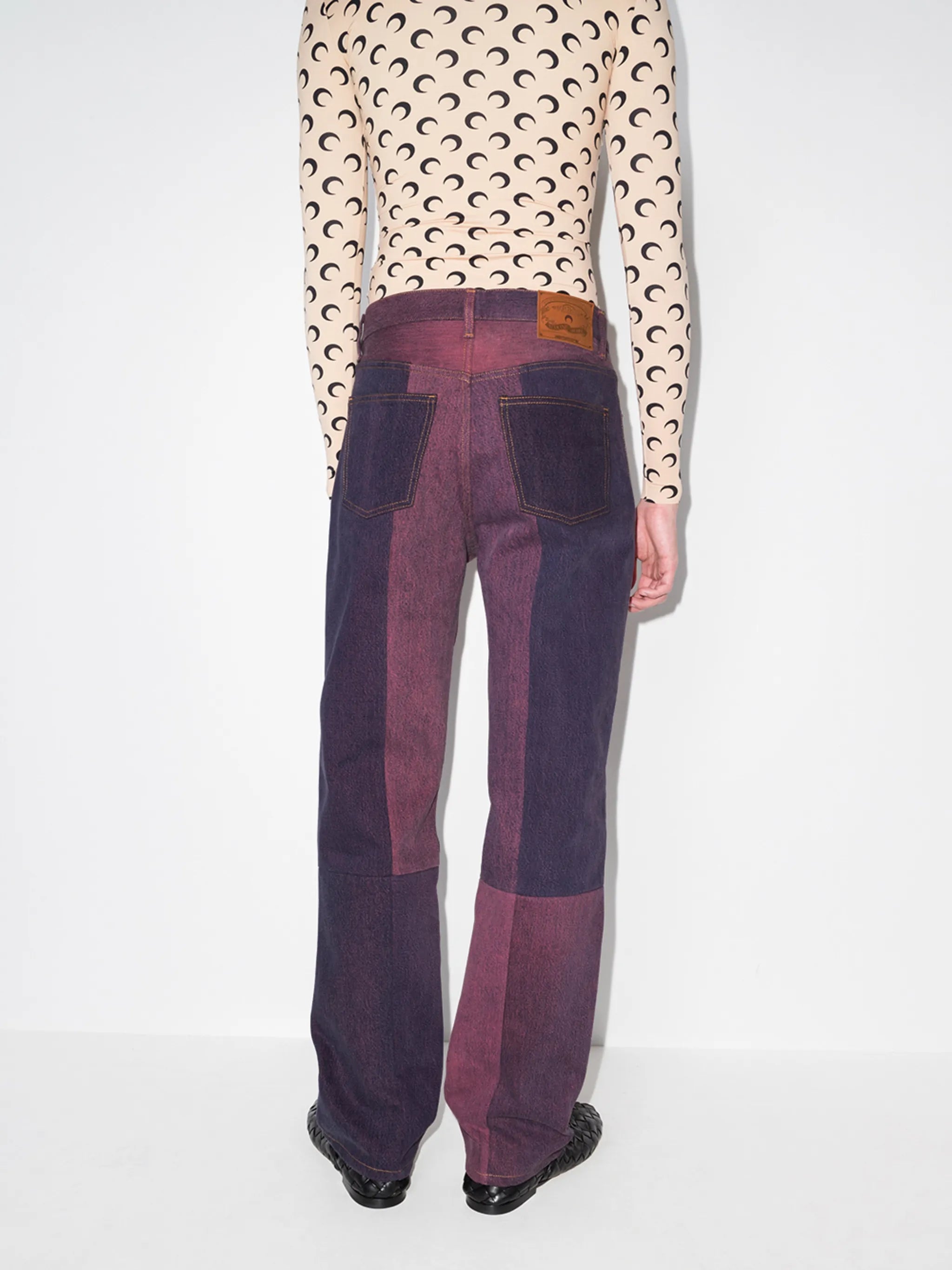 Regen patchwork straight-leg jeans