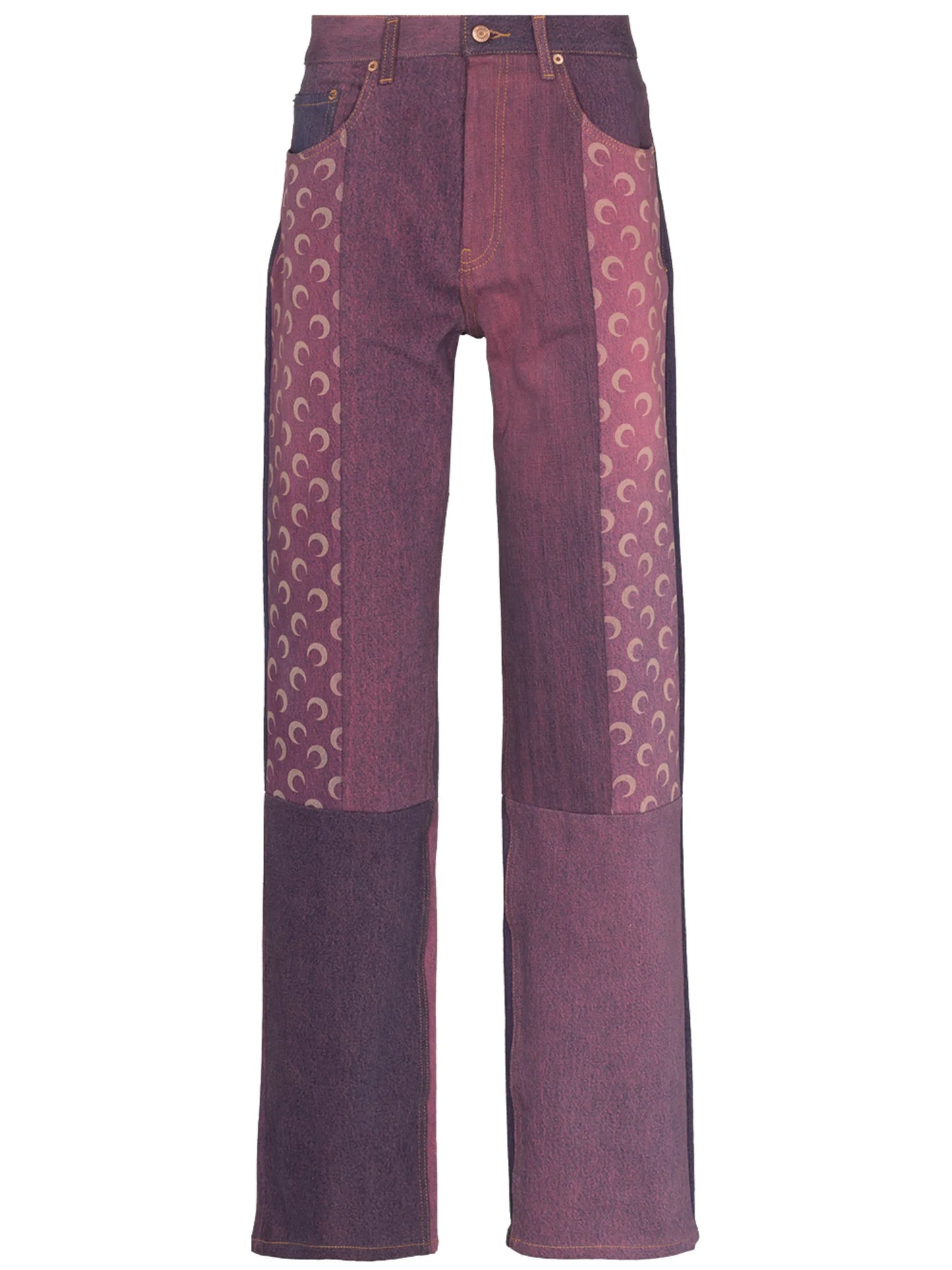 Regen patchwork straight-leg jeans