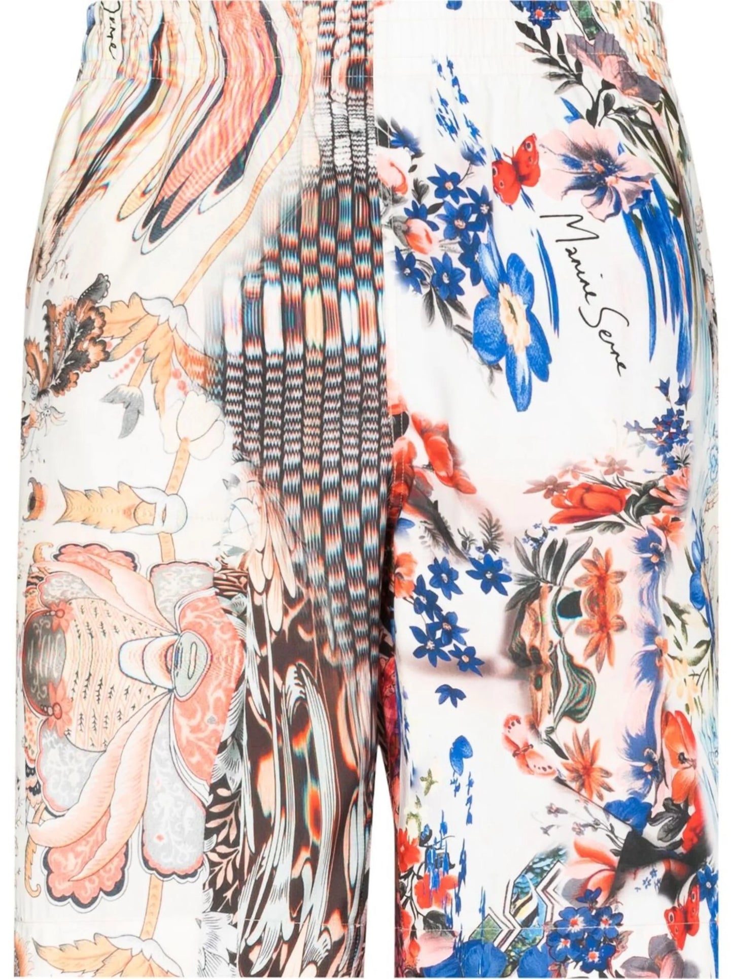 mixed print swimming shorts