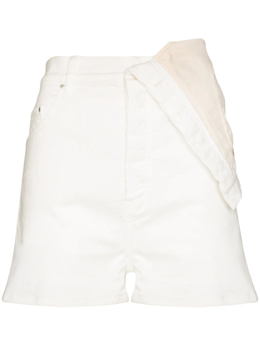 Classic asymmetric denim shorts