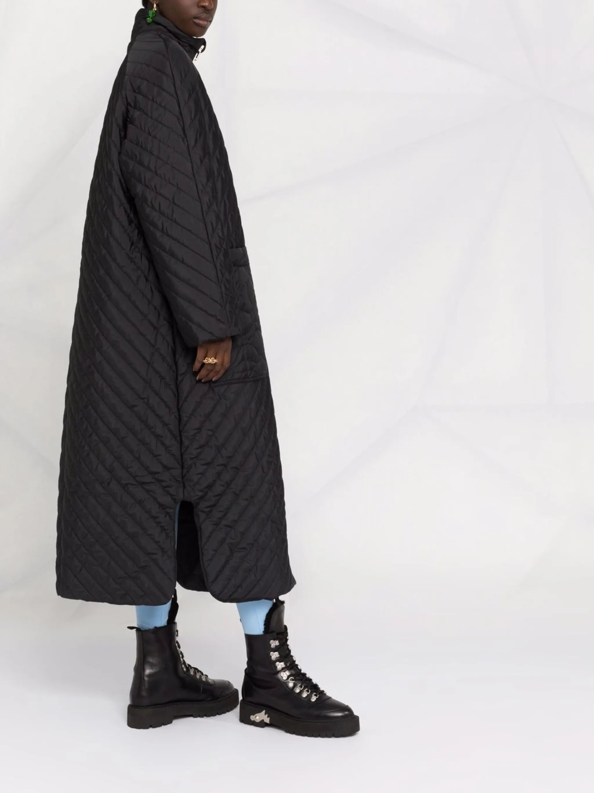 quilted recycled-polyester parka coat
