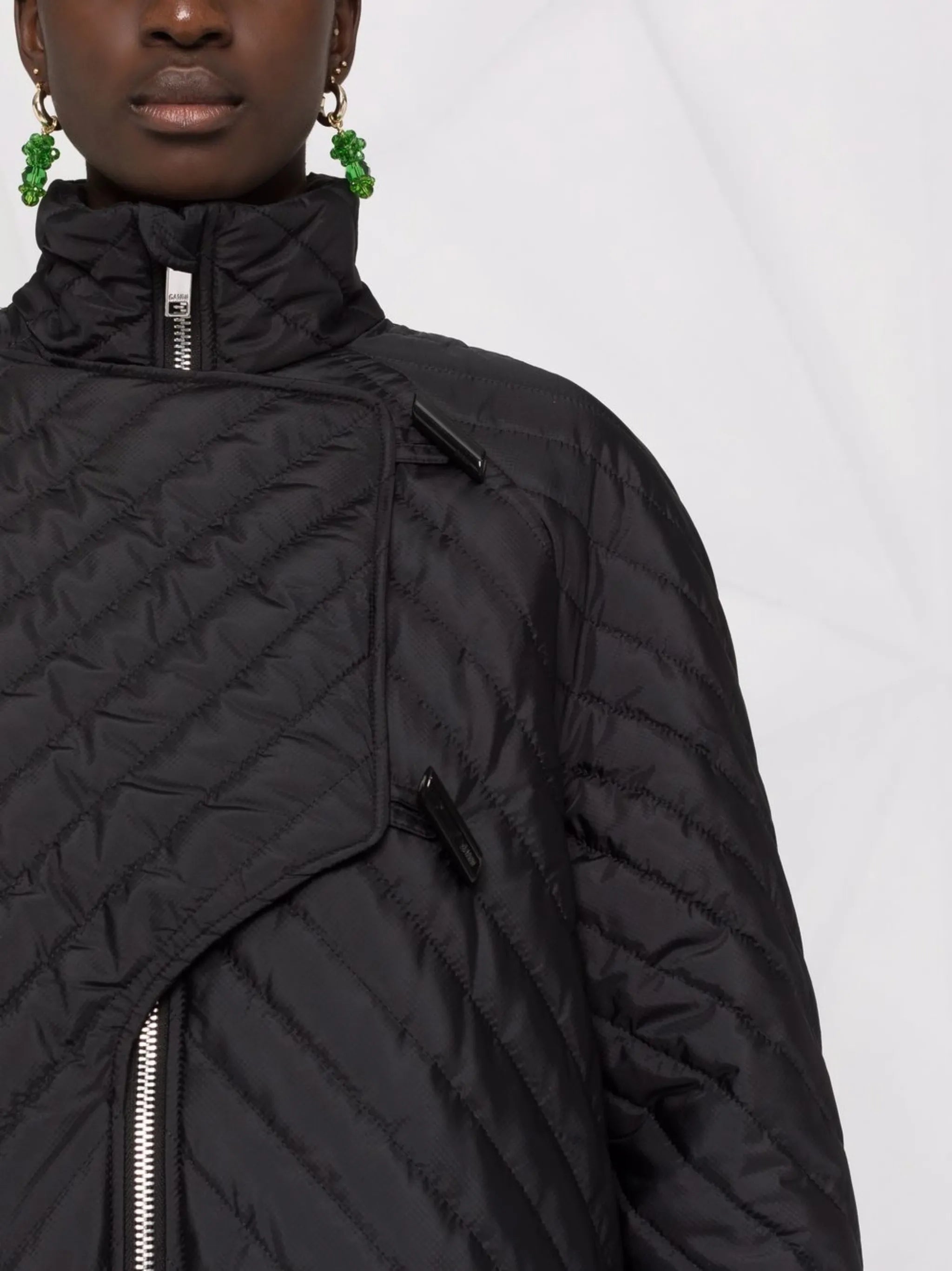 quilted recycled-polyester parka coat