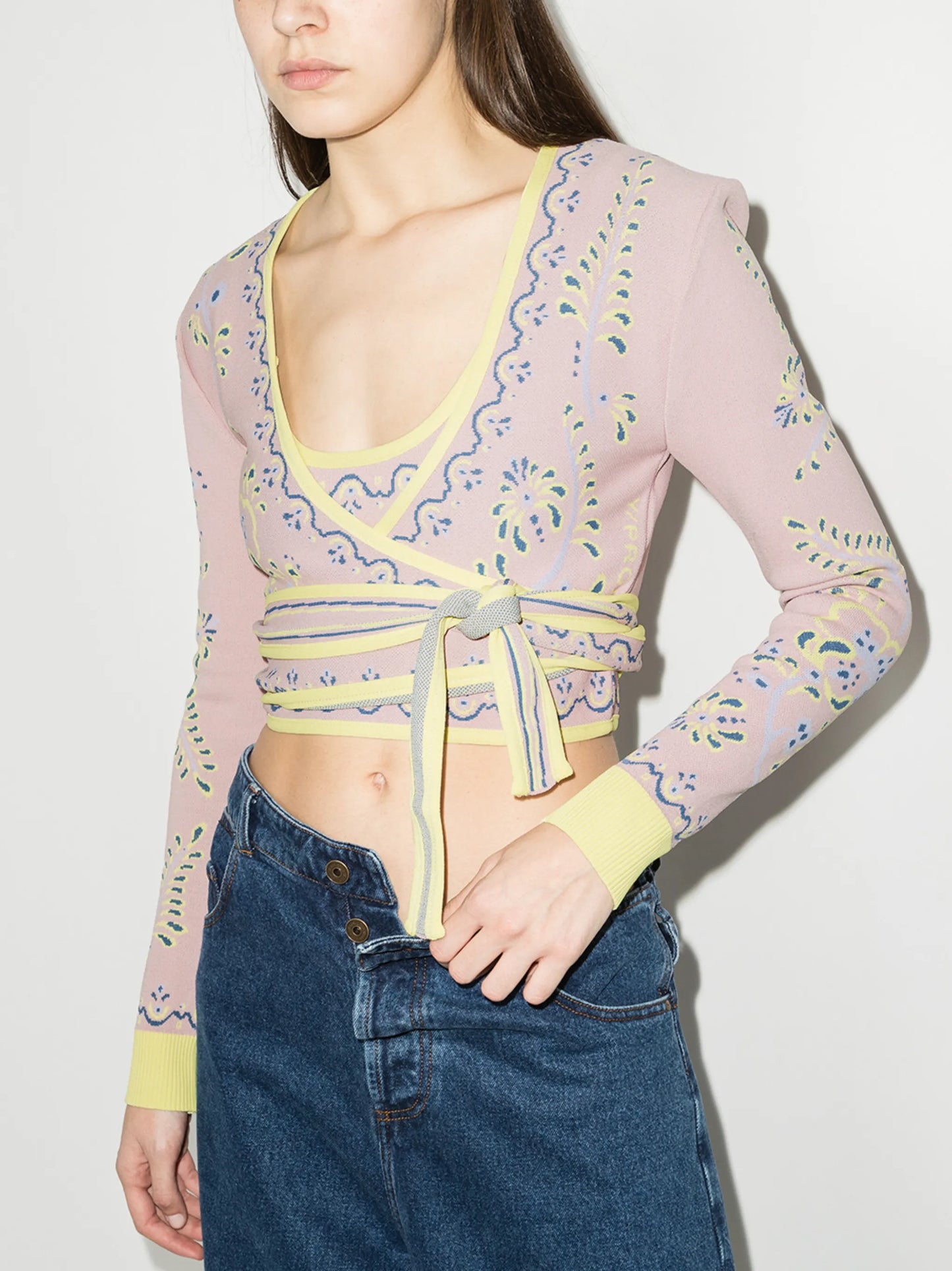 jacquard knitted cardigan