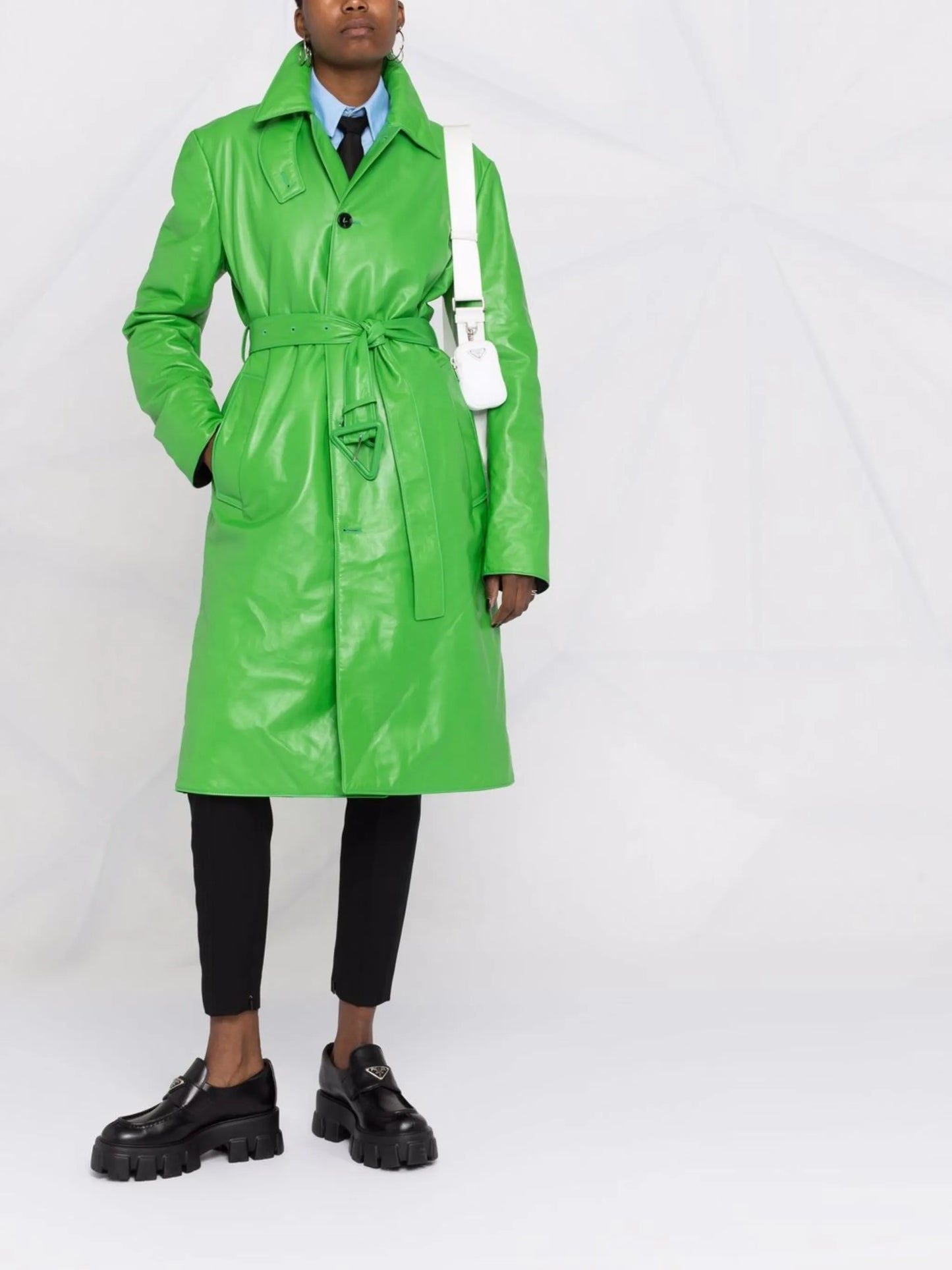 single-breasted belted coat