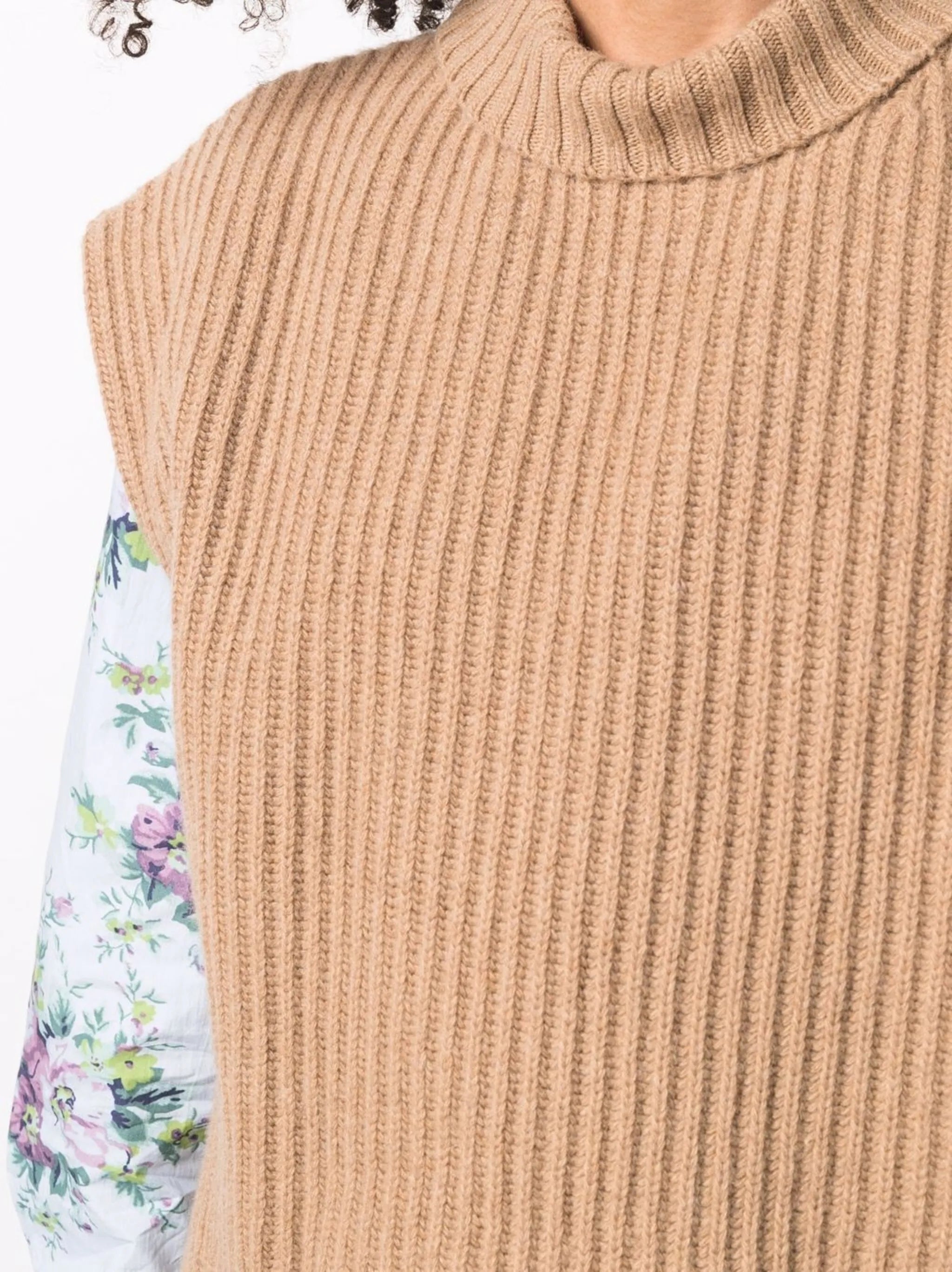 rib-knit oversized vest top
