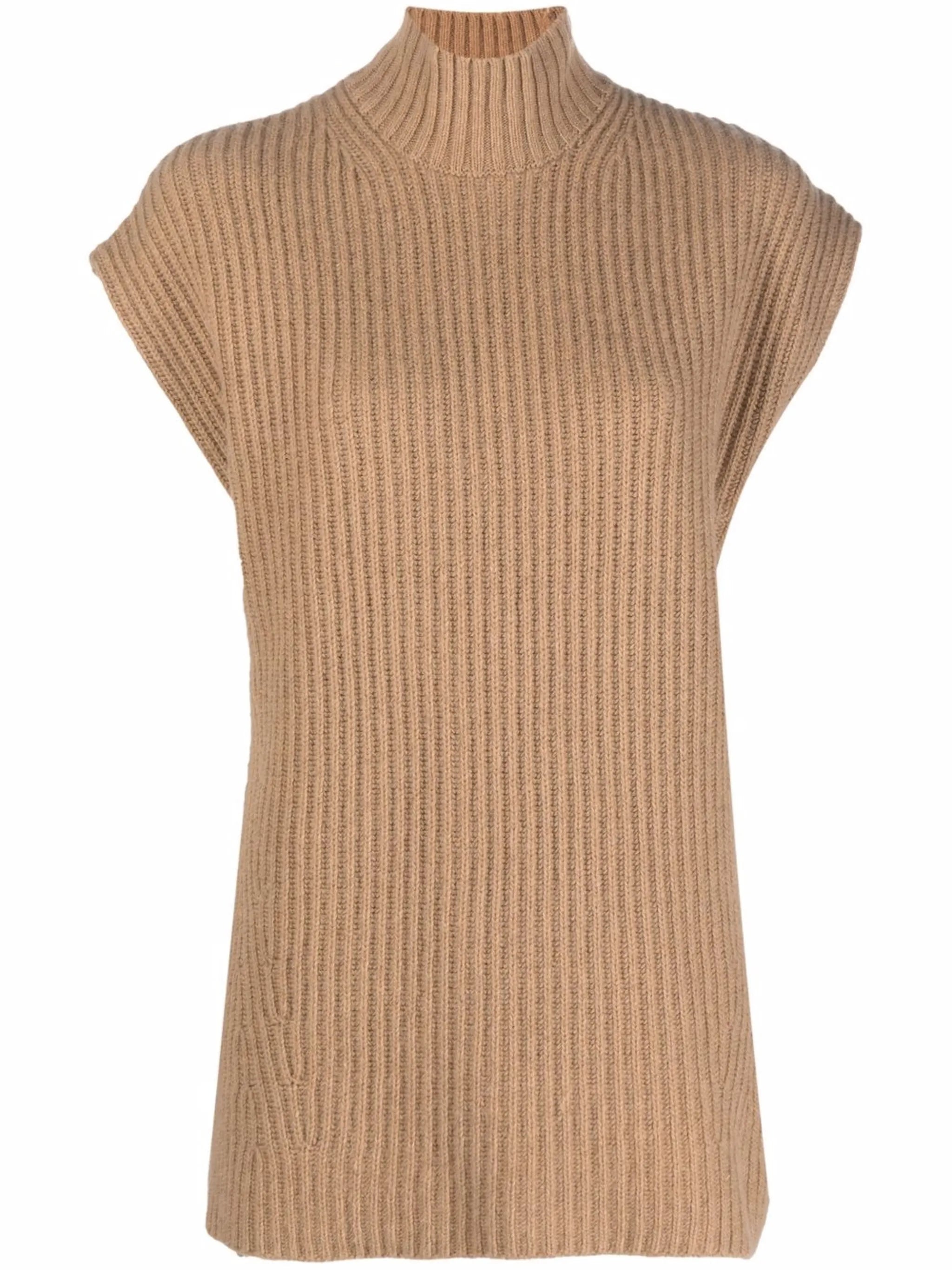 rib-knit oversized vest top