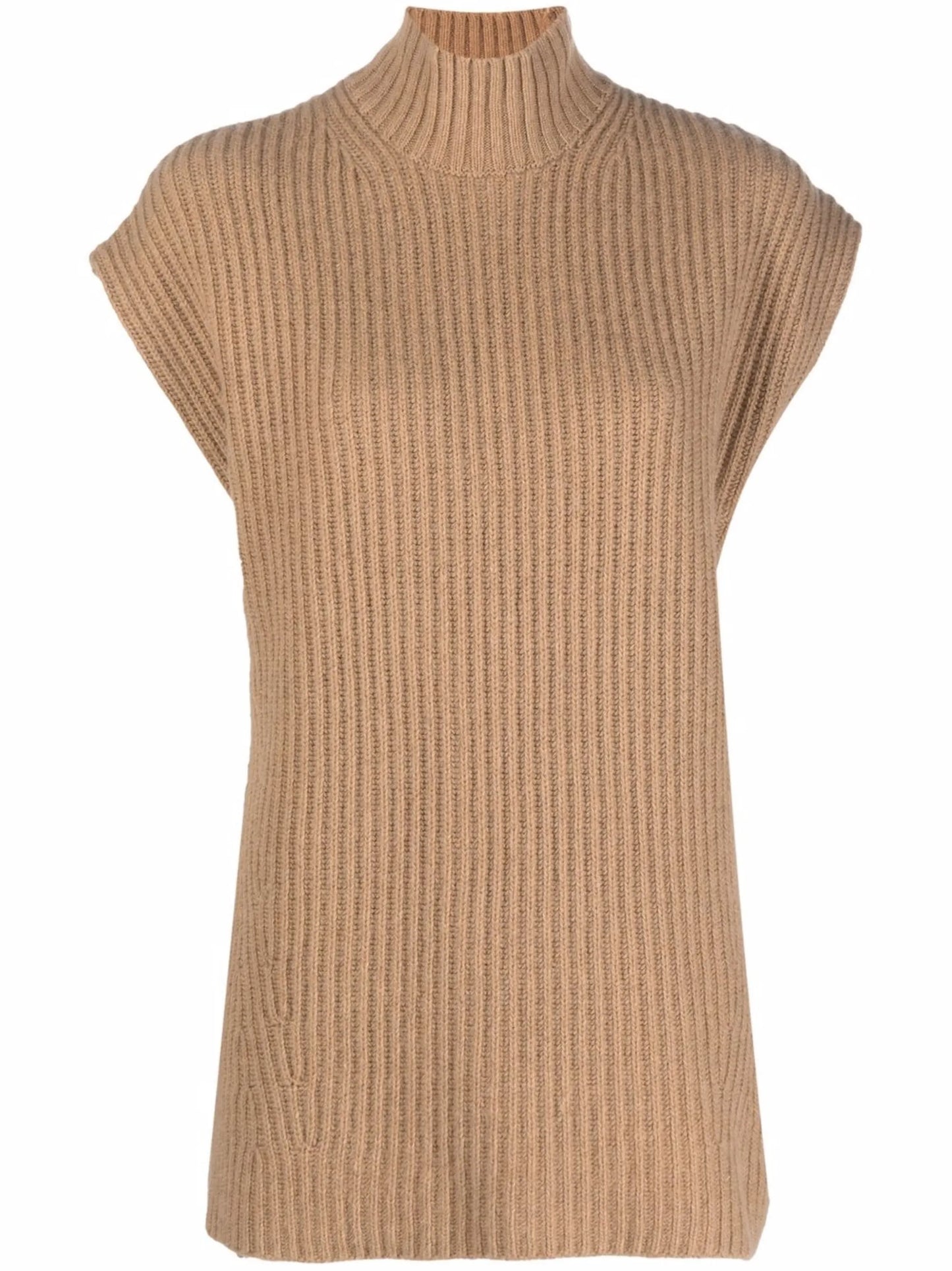 rib-knit oversized vest top