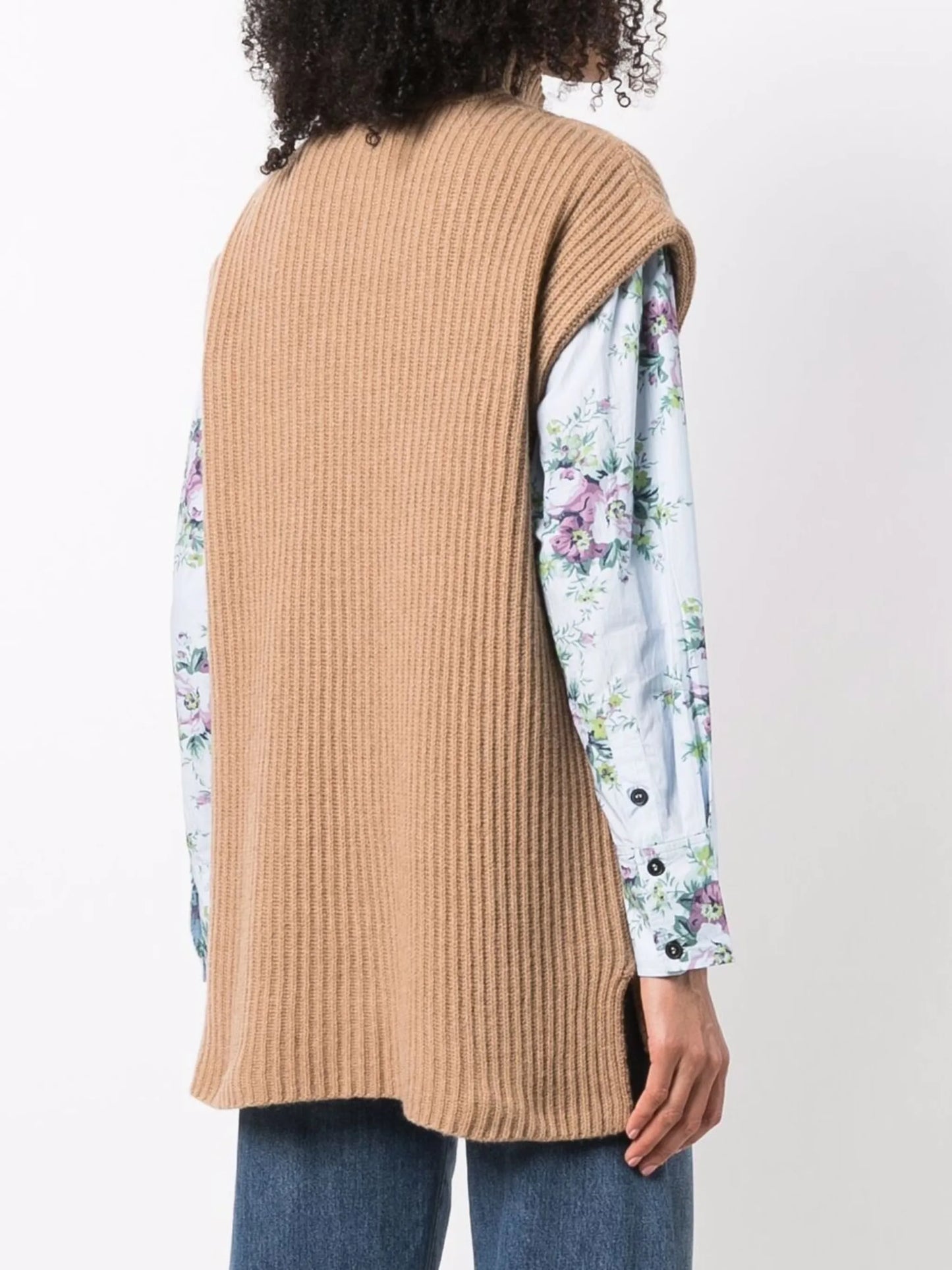 rib-knit oversized vest top