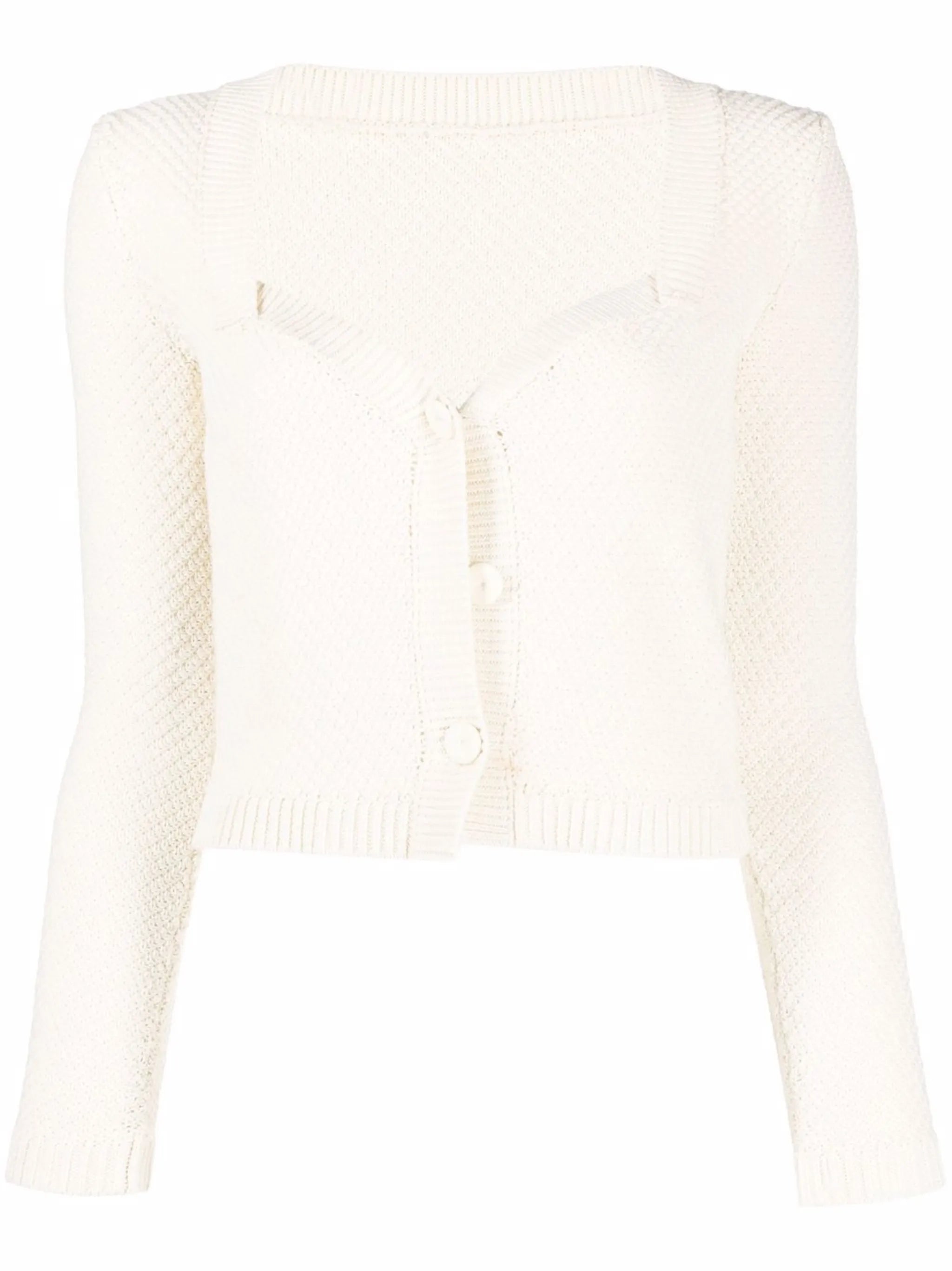 sweetheart-neck knitted cardigan