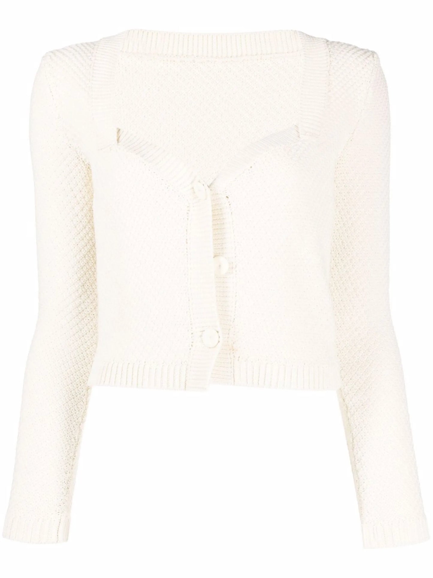 sweetheart-neck knitted cardigan