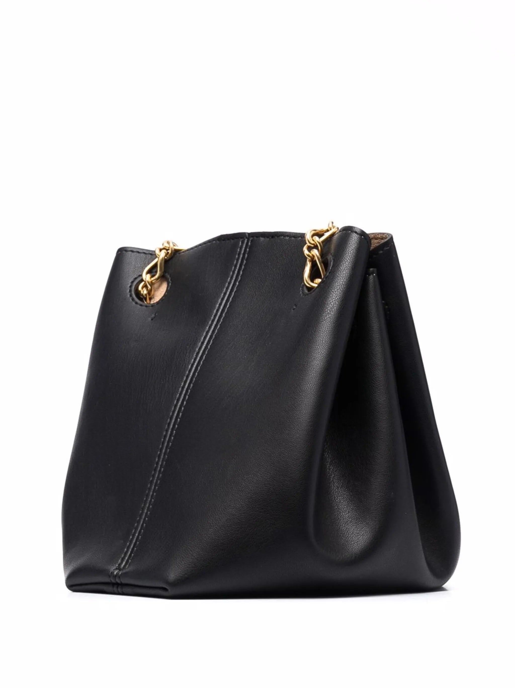 vegan-leather chain-strap tote bag