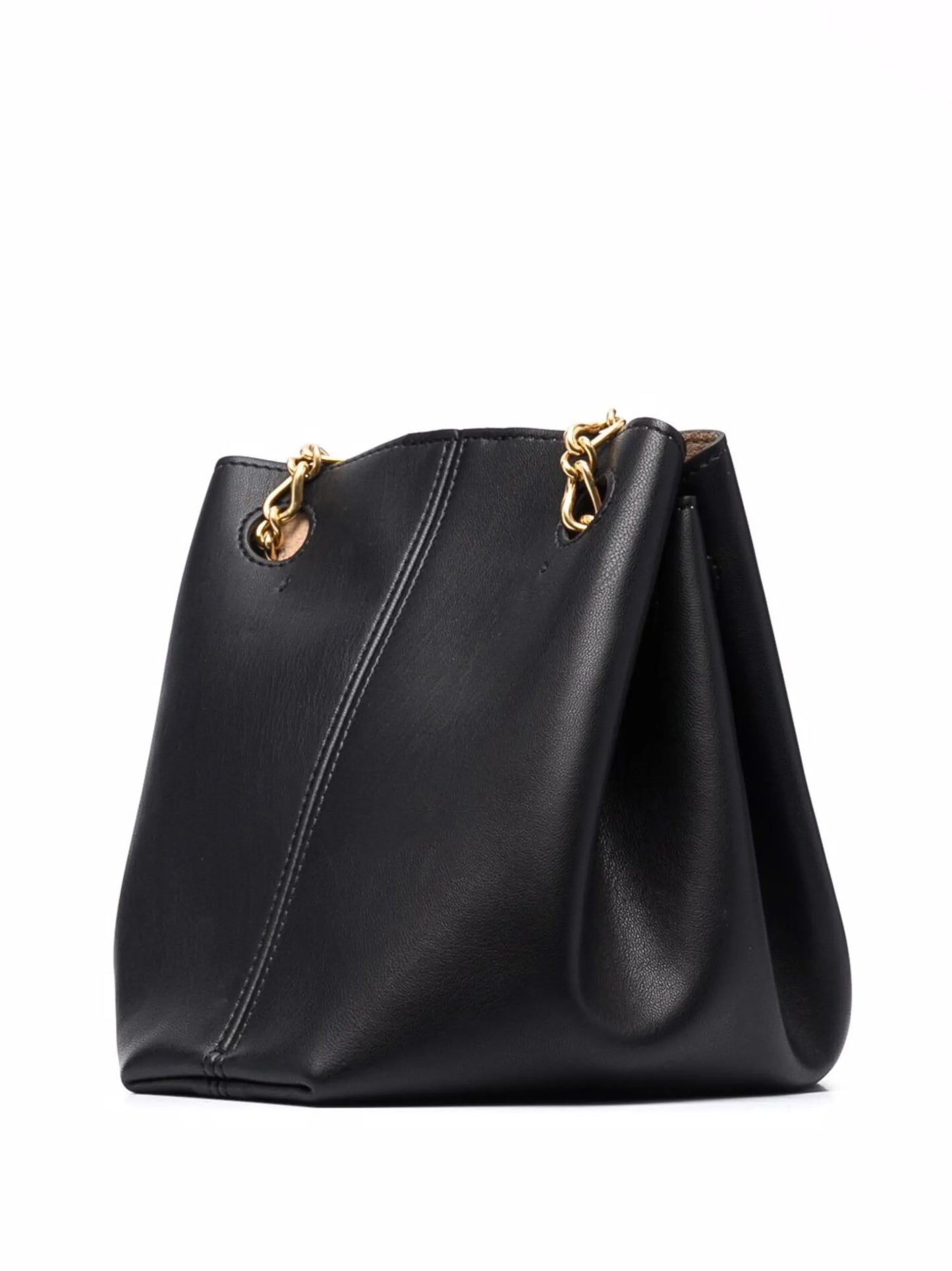 vegan-leather chain-strap tote bag