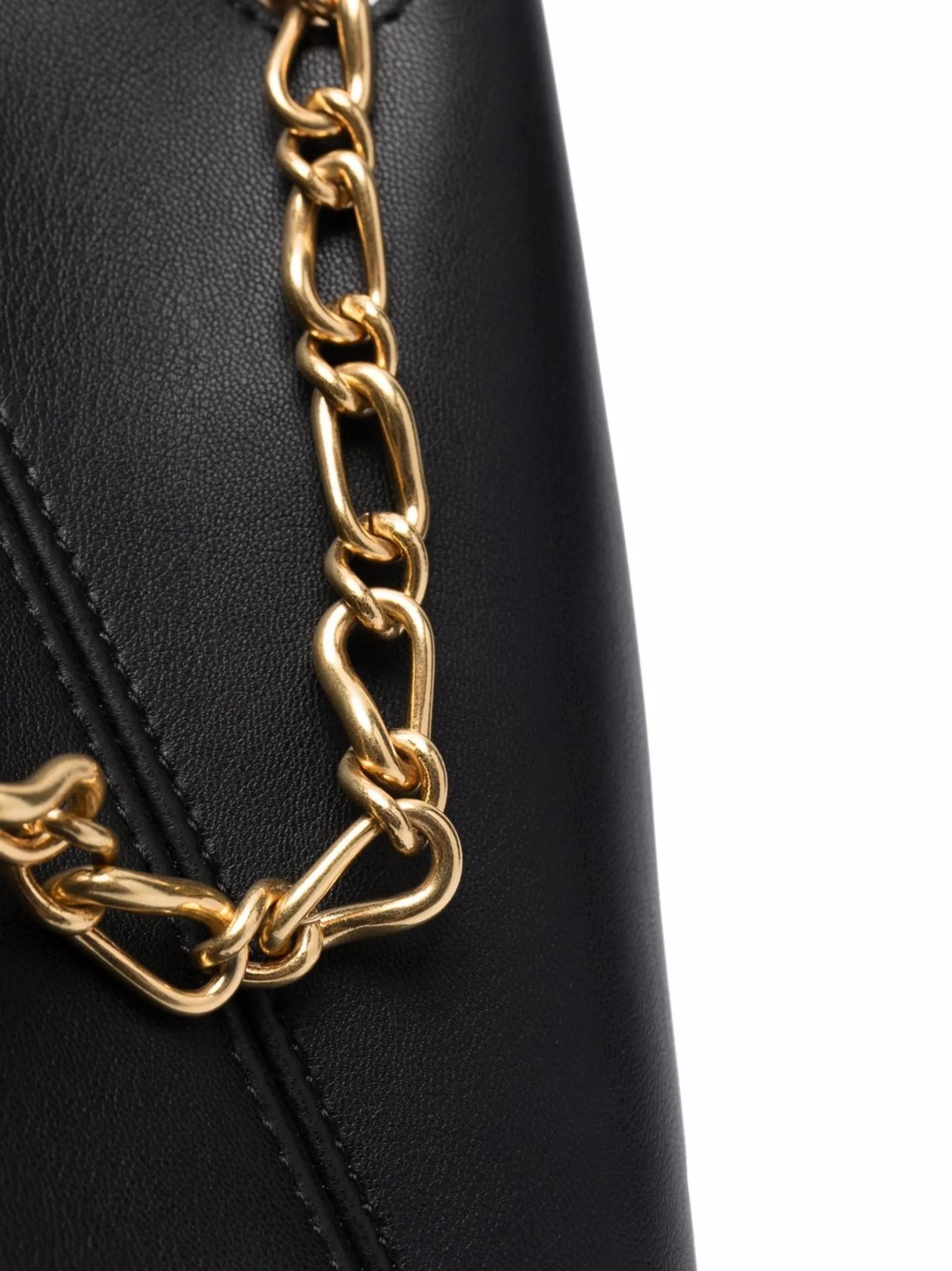 vegan-leather chain-strap tote bag