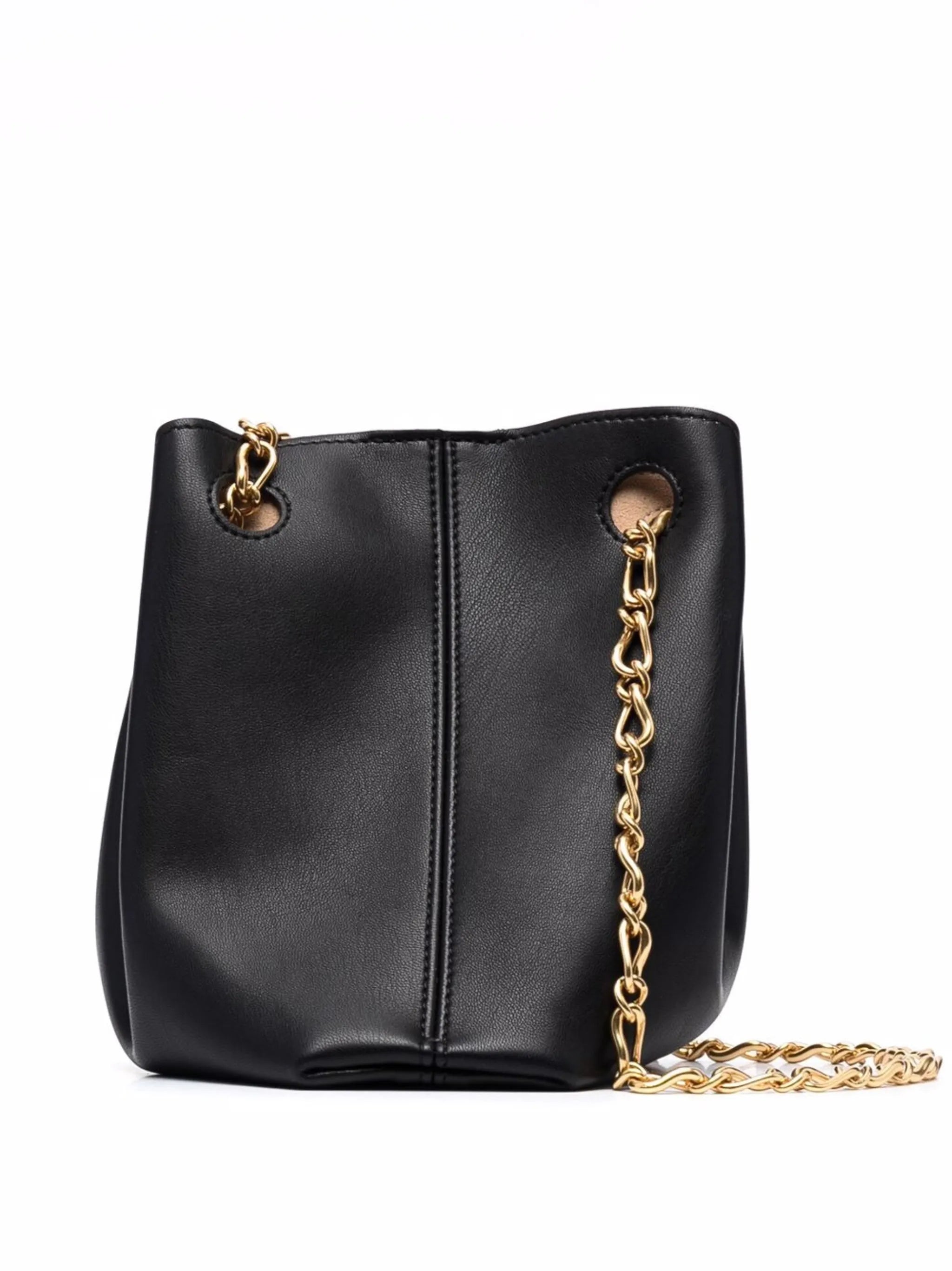 vegan-leather chain-strap tote bag