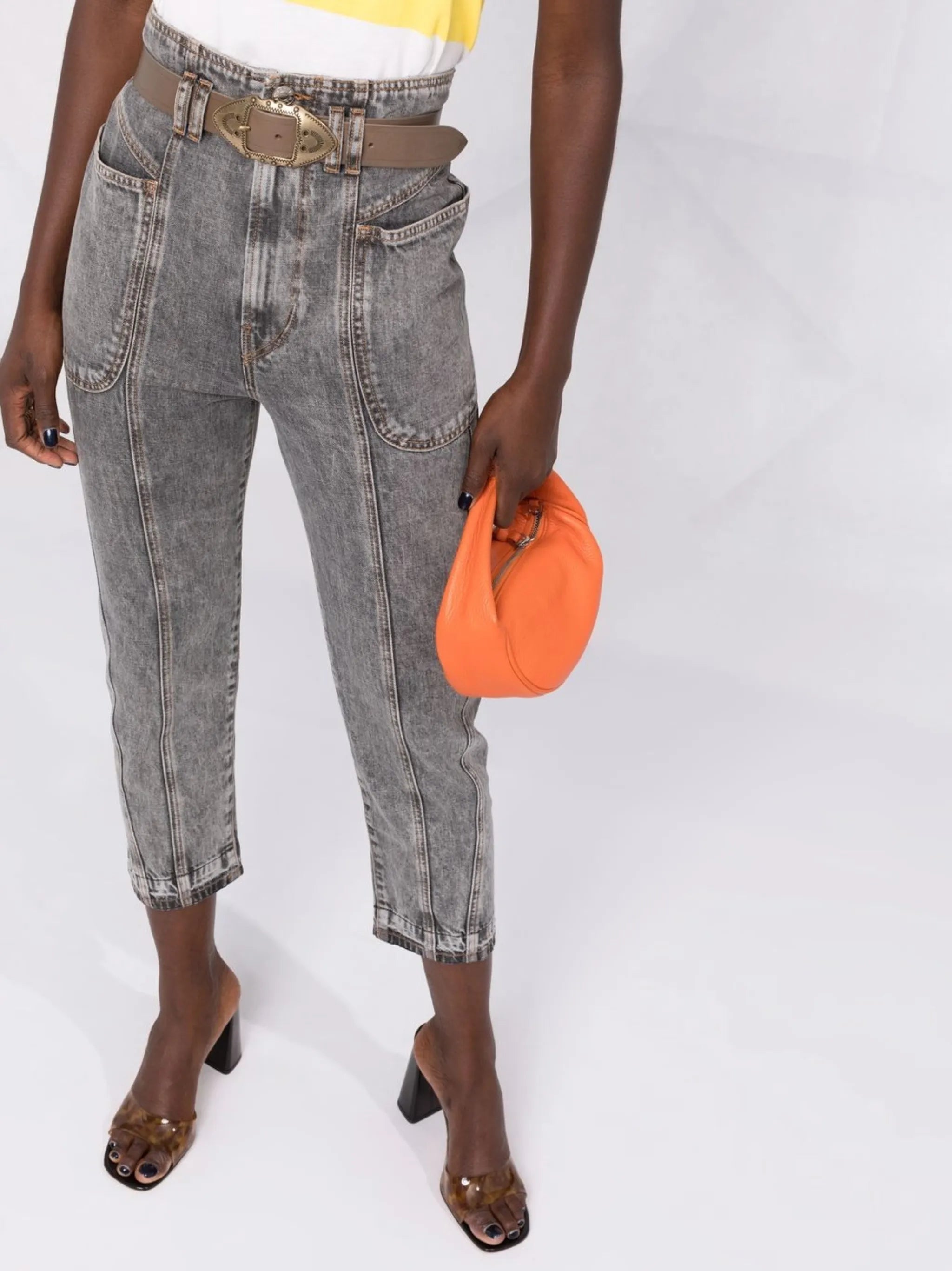 high-rise cropped jeans