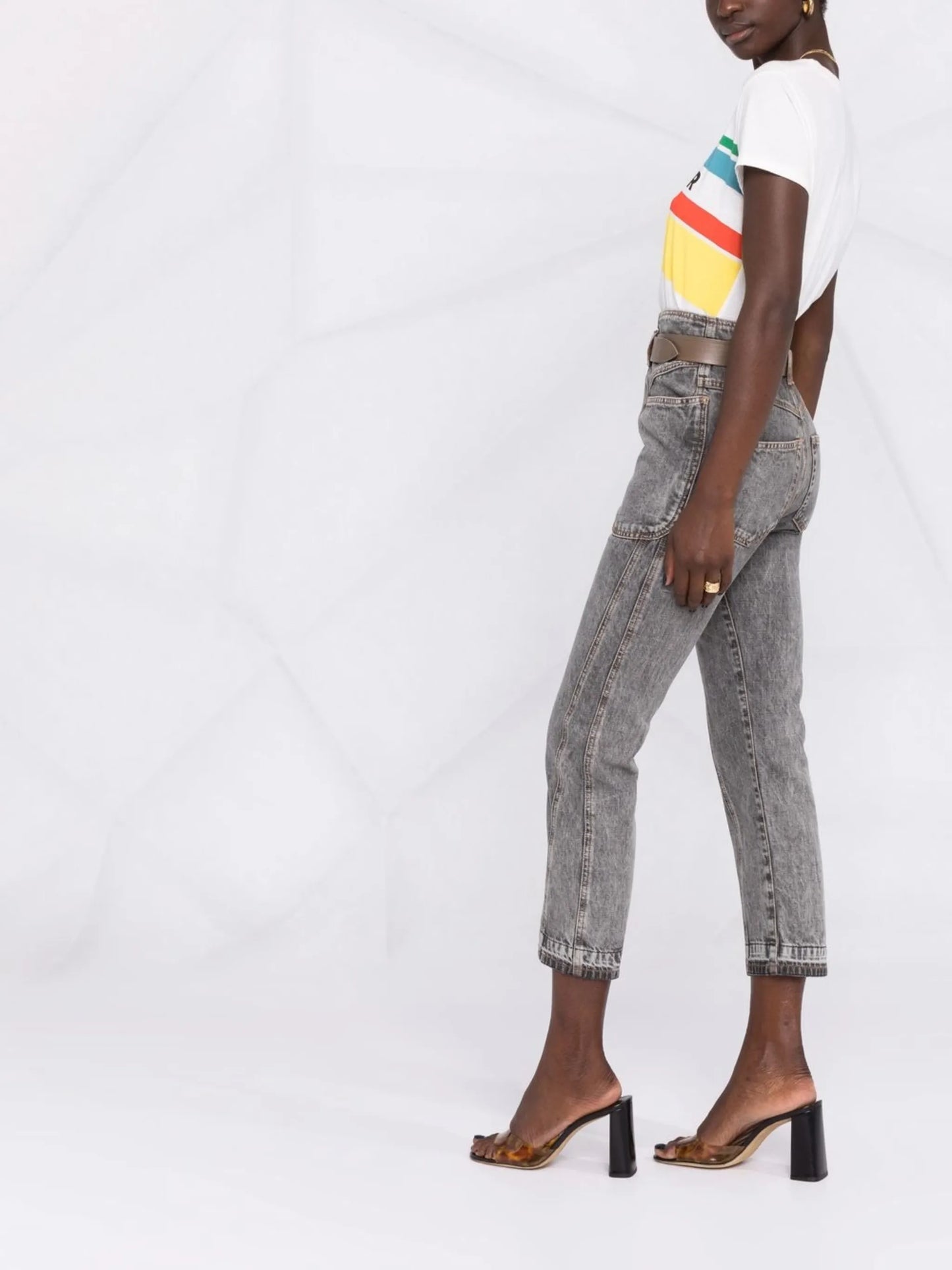 high-rise cropped jeans