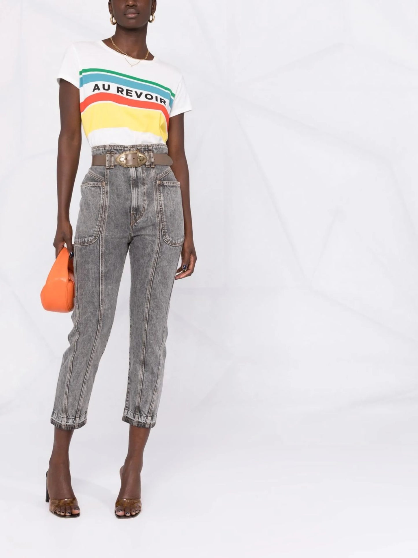 high-rise cropped jeans