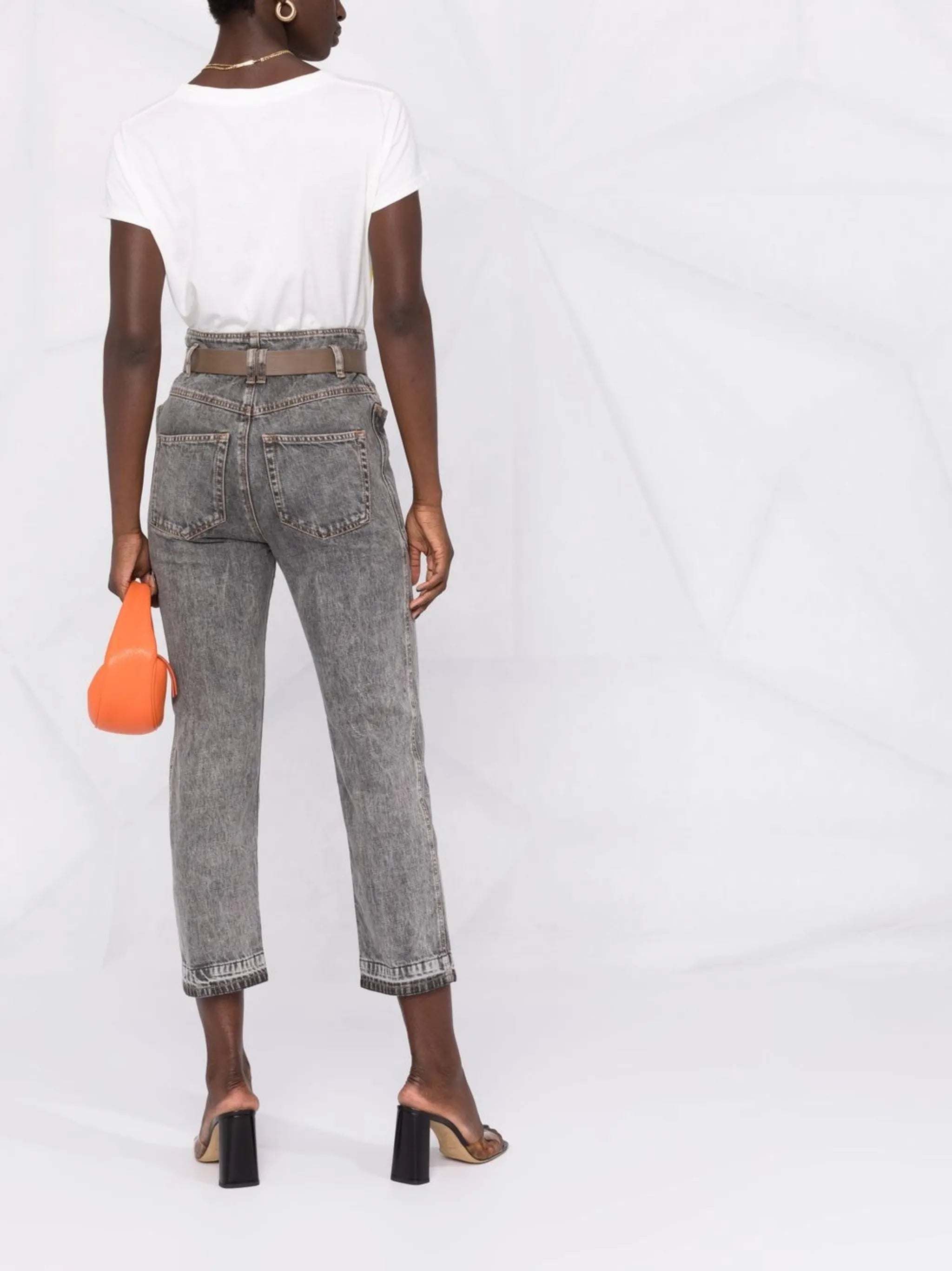 high-rise cropped jeans