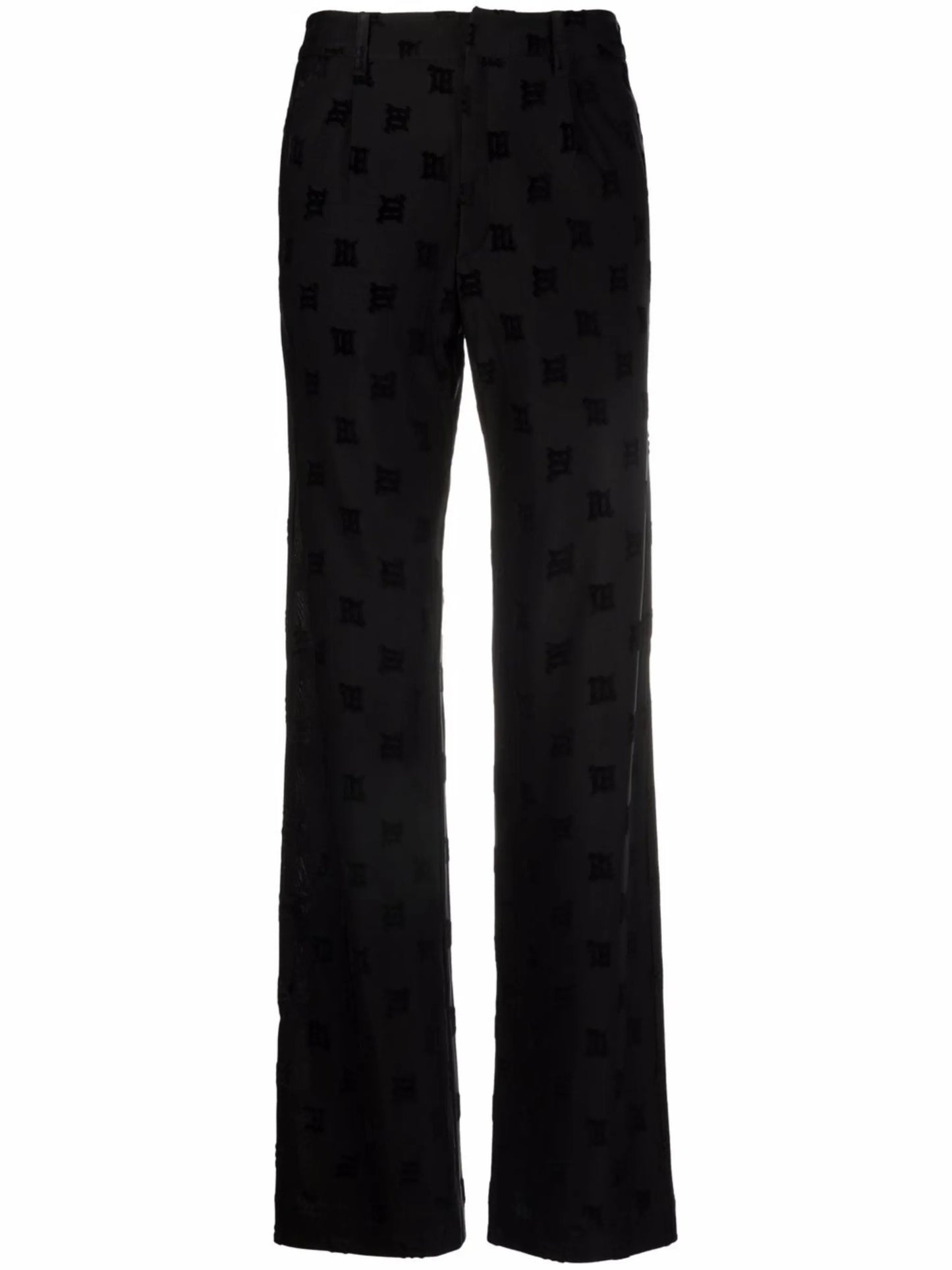 monogram-print straight trousers