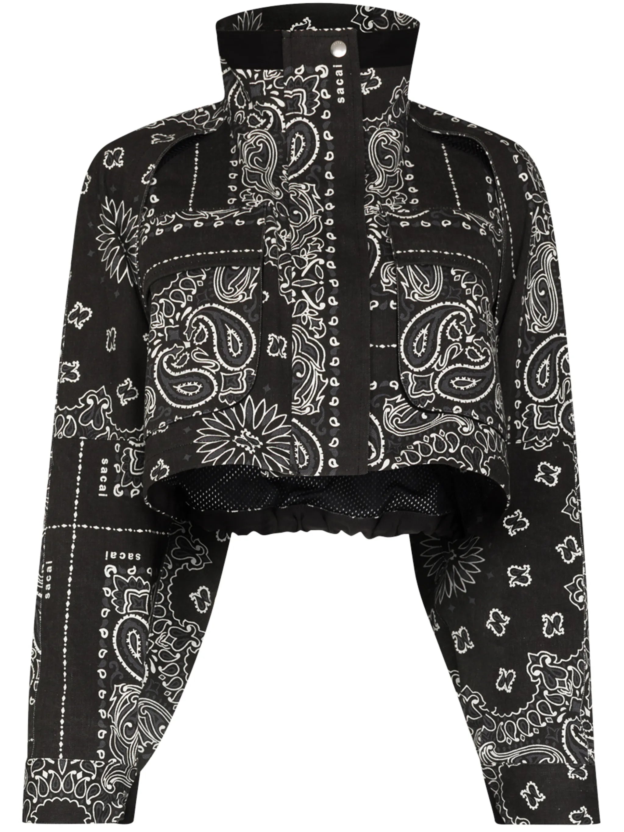 bandana-print crop jacket
