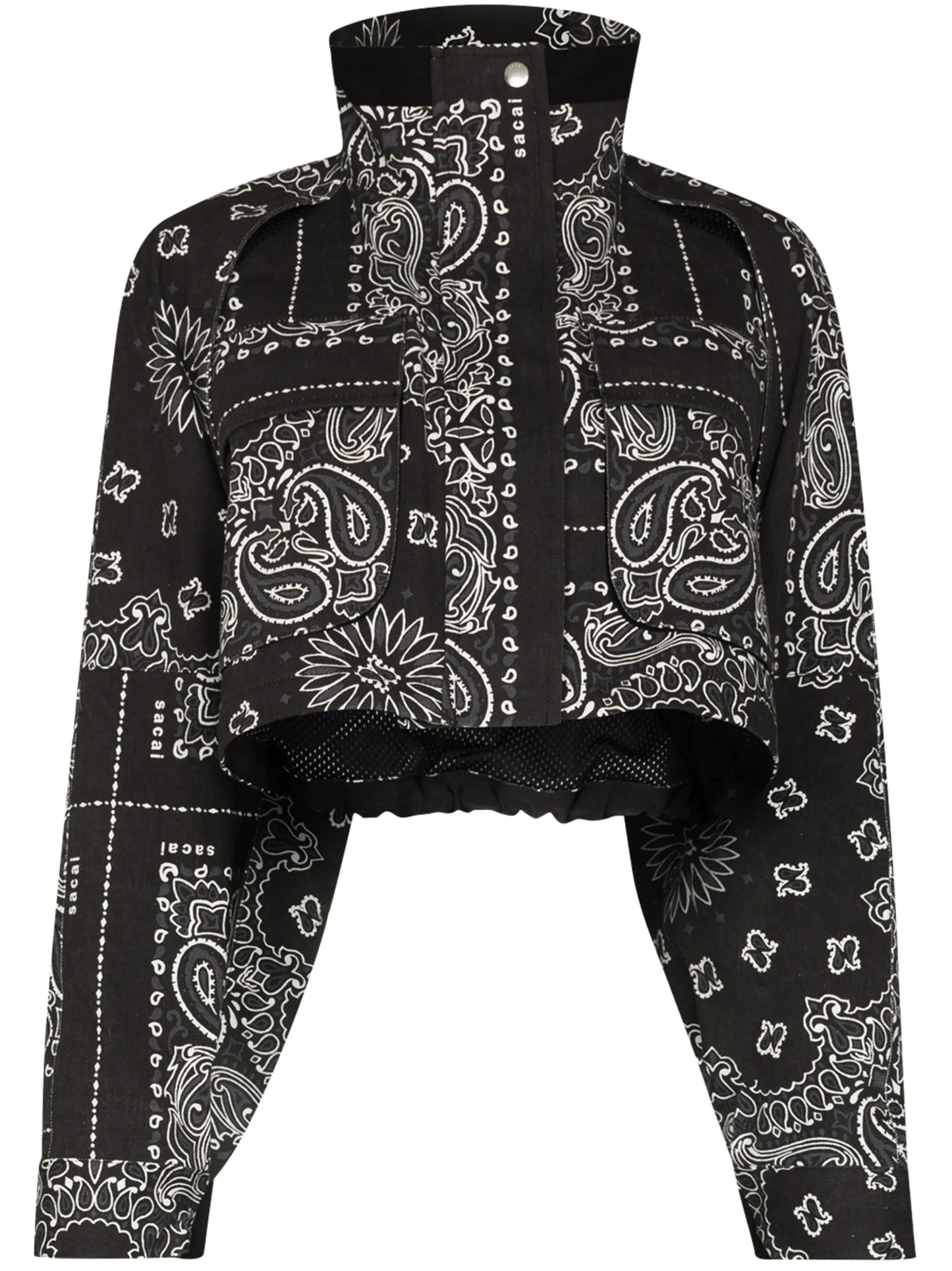 bandana-print crop jacket