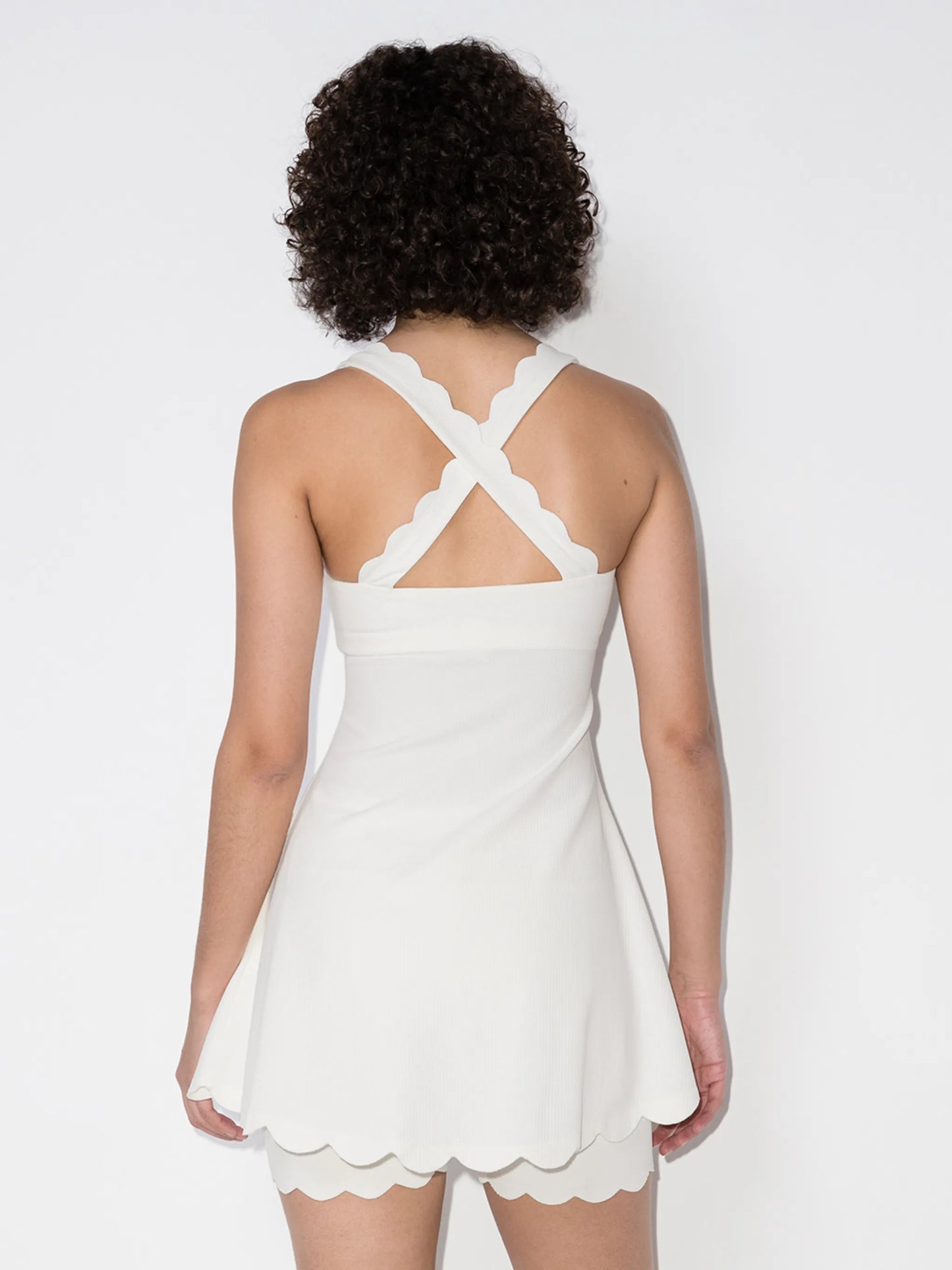 Serena scalloped edge mini dress
