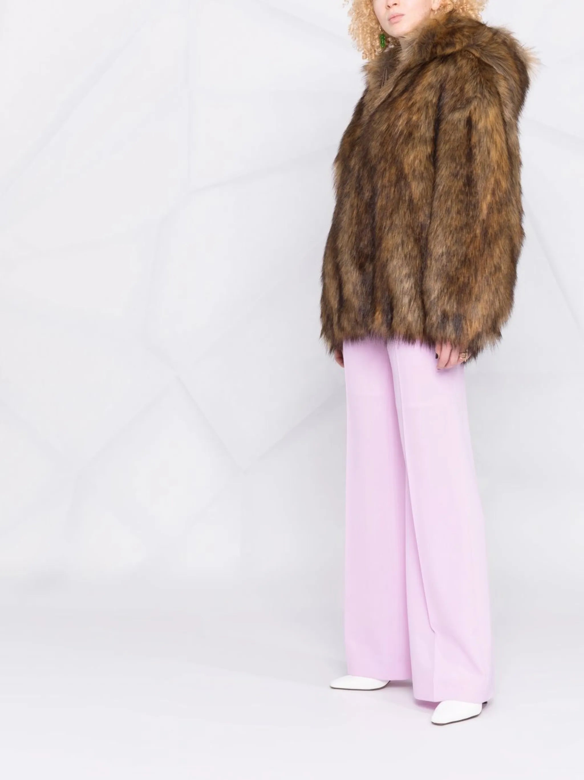 textured-finish long-sleeve coat