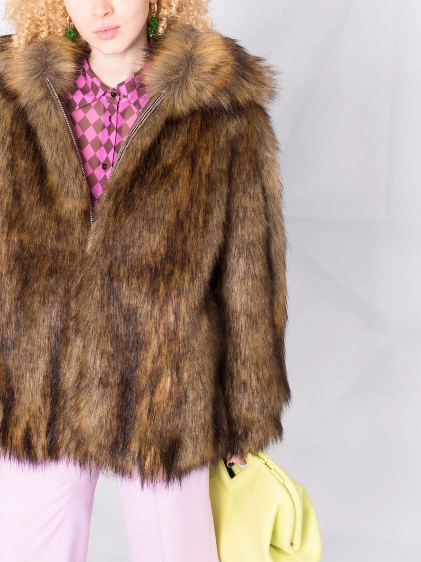 textured-finish long-sleeve coat