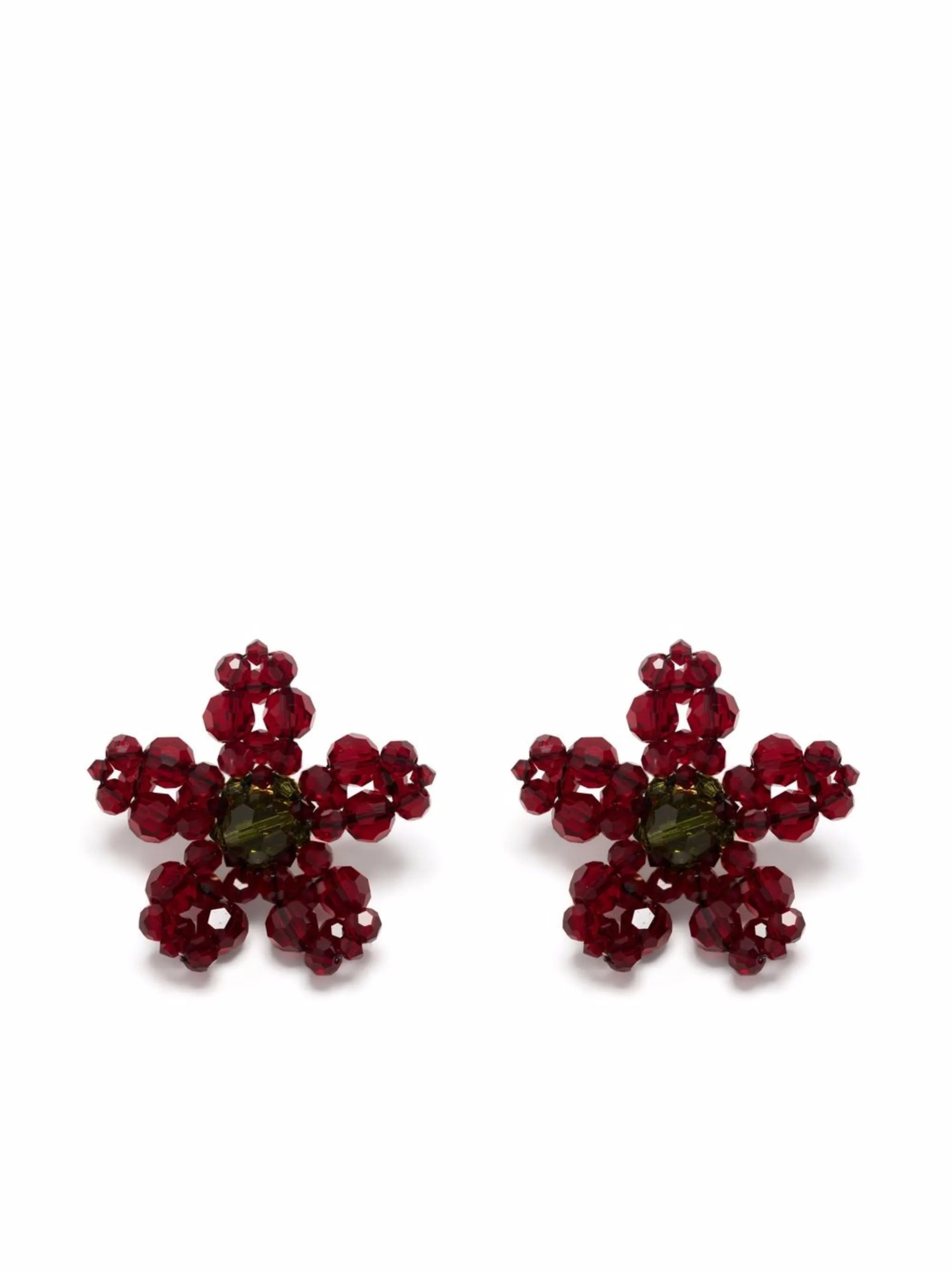 flower crystal earrings