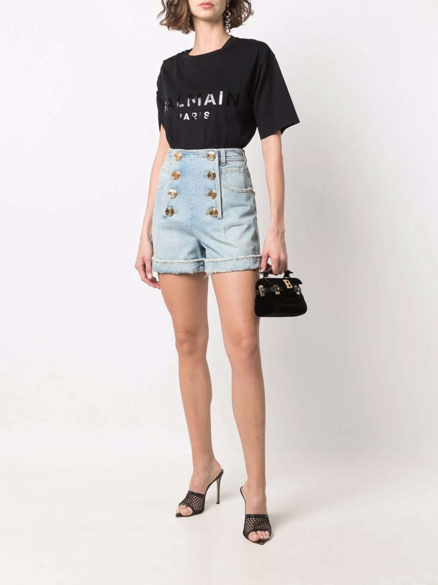 button-front shorts