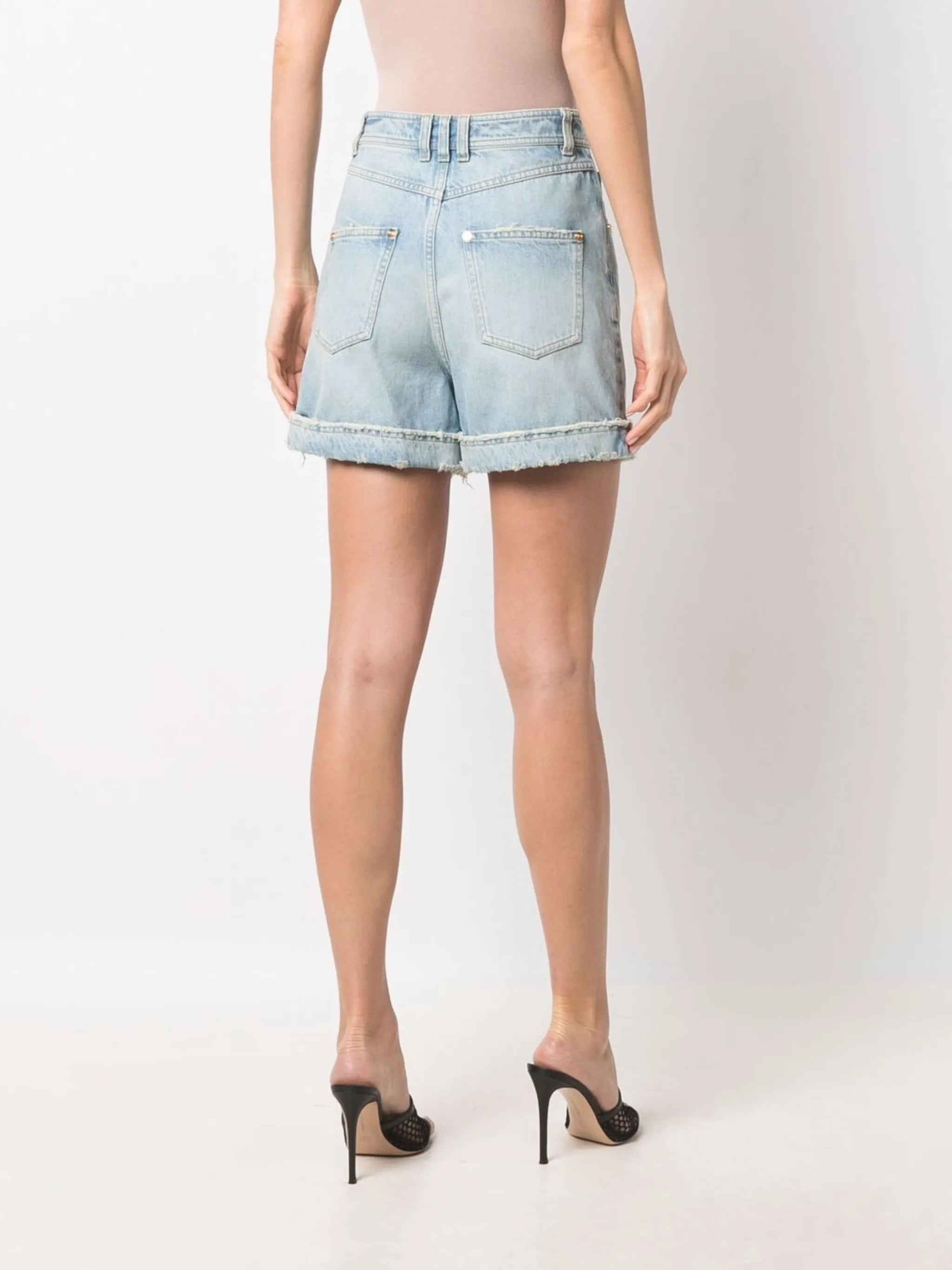 button-front shorts