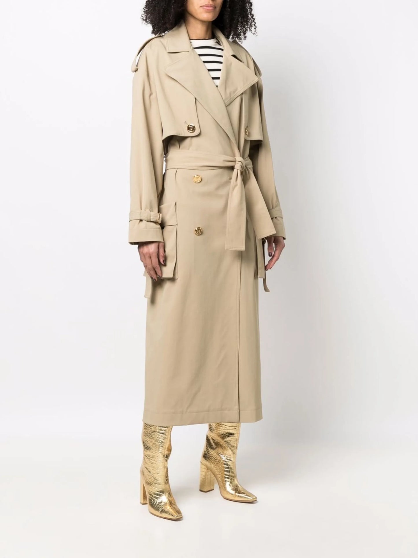 long belted trench coat