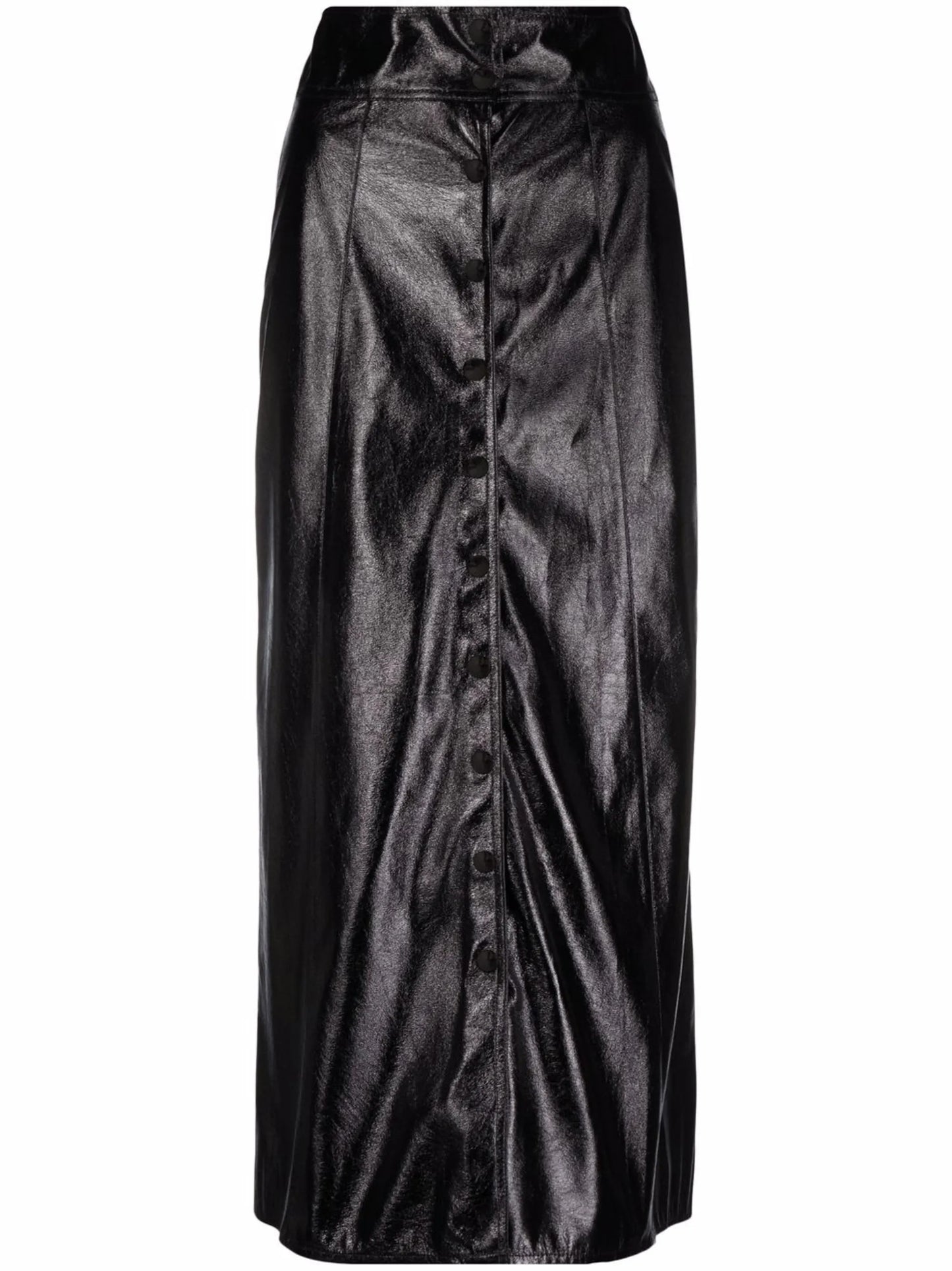 Baxomili faux leather midi skirt